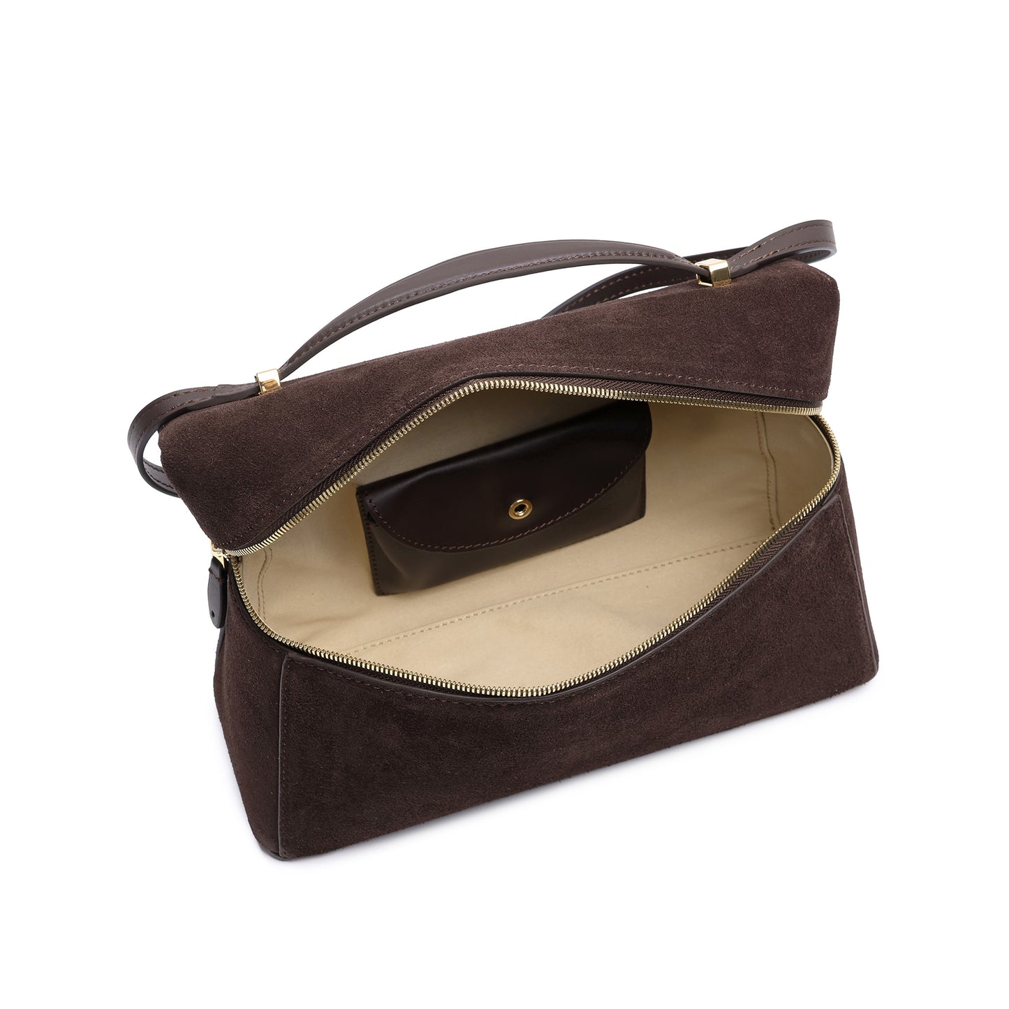 Suede Leather Top Handle Crossbody/Shoulder Bag