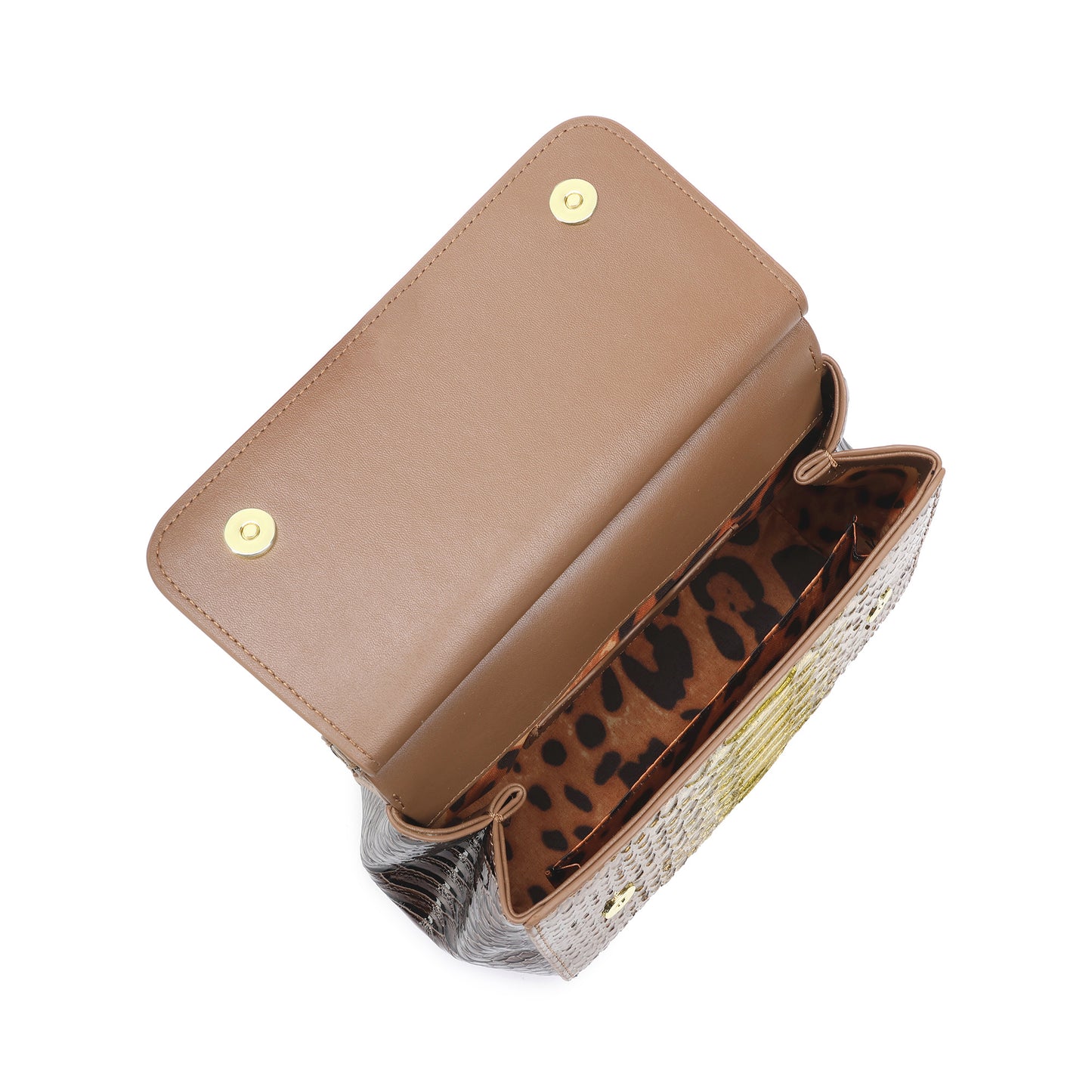 Python-Embossed Leather Top-Handle Satchel with Crossbody Strap