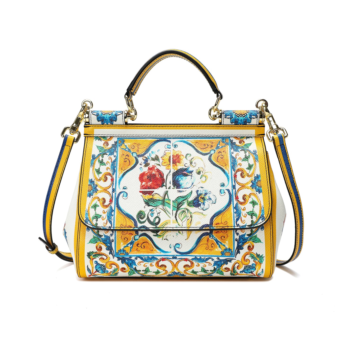 Tiffany & Fred Printed Leather Satchel/Shoulder Bag