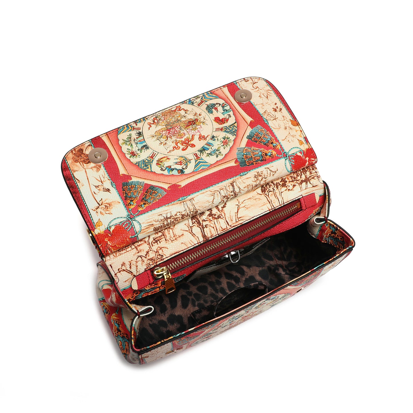 Tiffany & Fred Printed Leather Satchel/Shoulder Bag