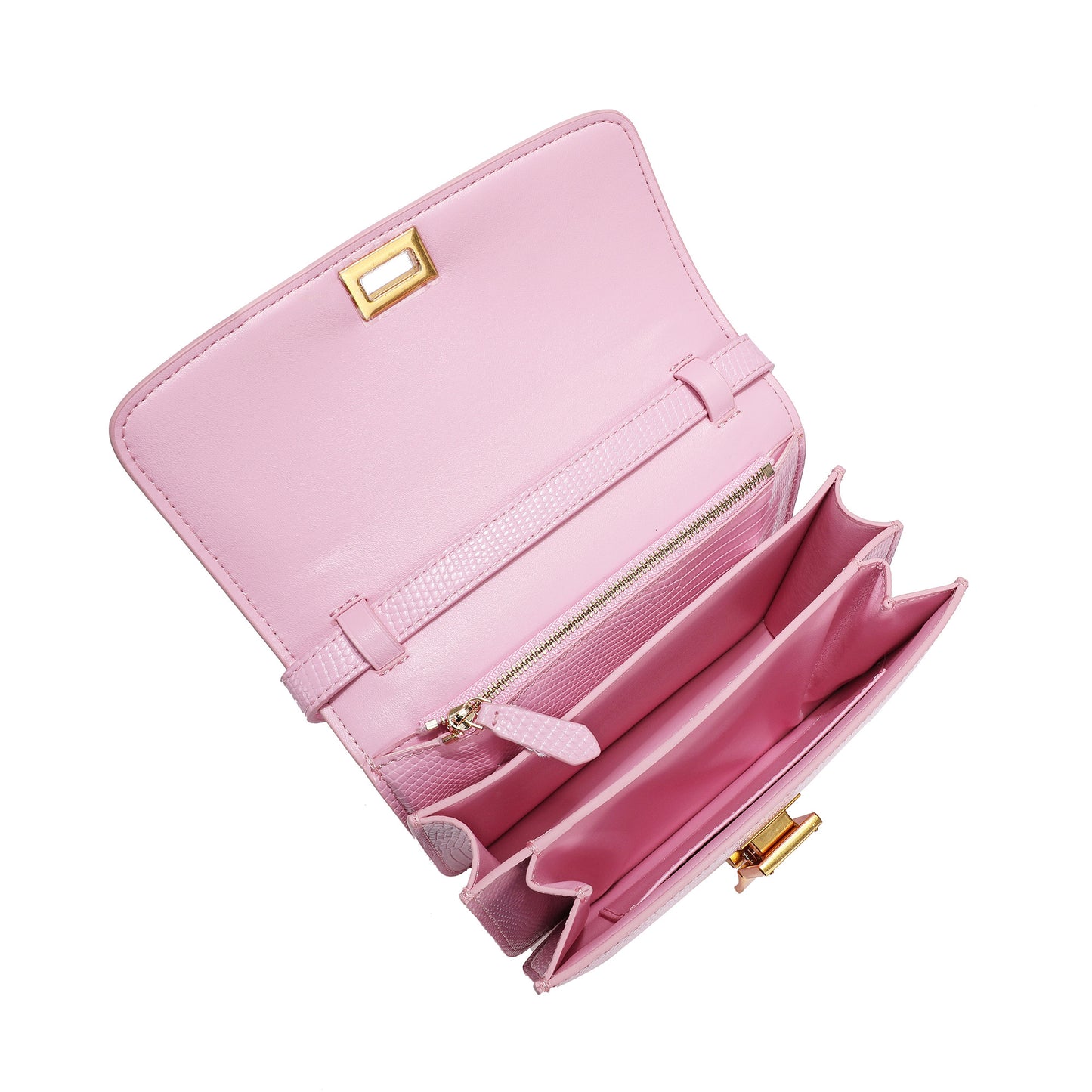 Tiffany & Fred Lizard Embossed Leather Crossbody/Shoulder Bag