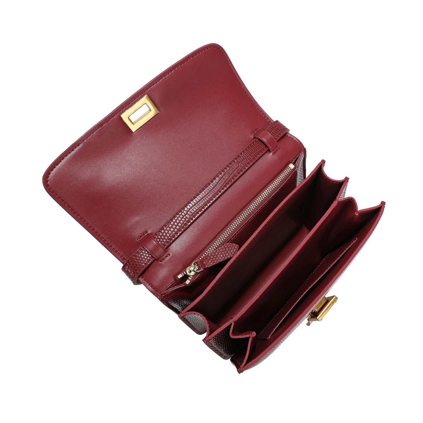 Tiffany & Fred Lizard Embossed Leather Crossbody/Shoulder Bag