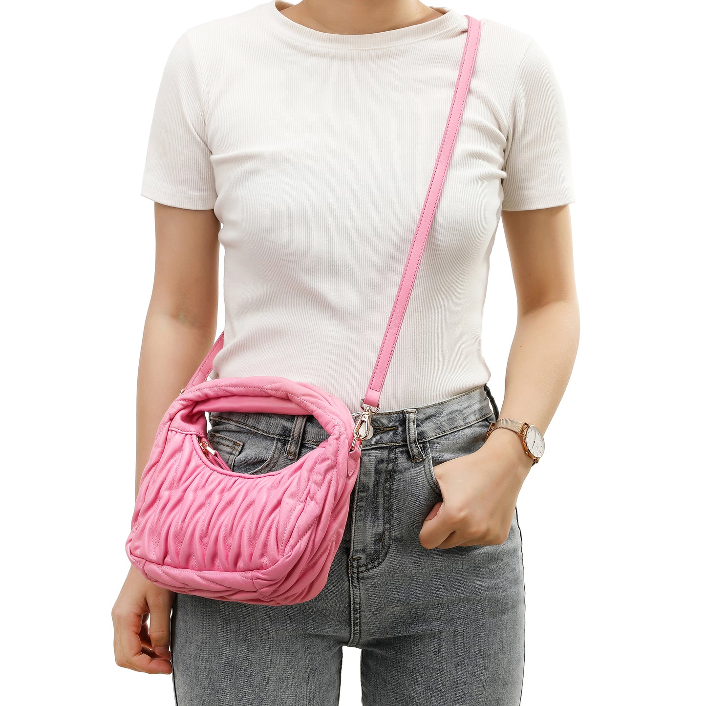 Tiffany & Fred Quilted Sheepskin Leather Crossbody