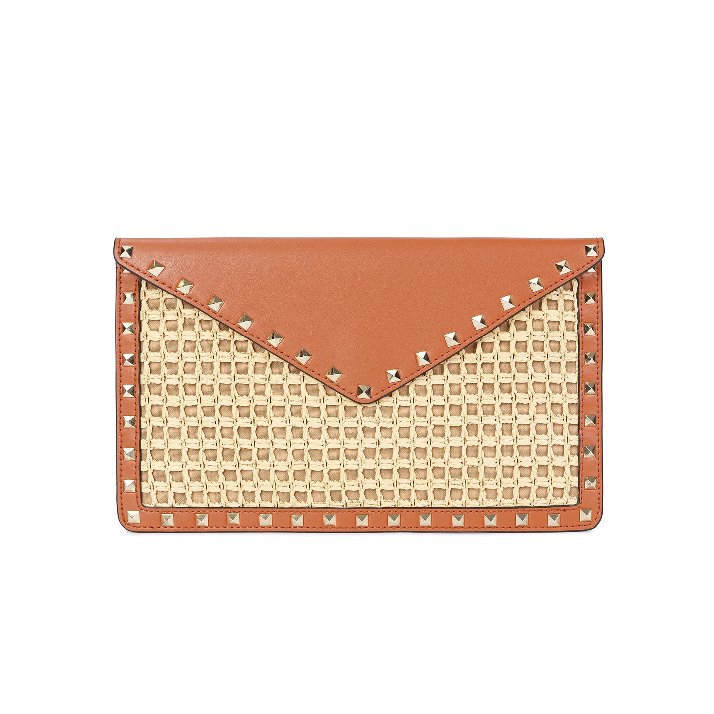Raffia & Leather Clutch