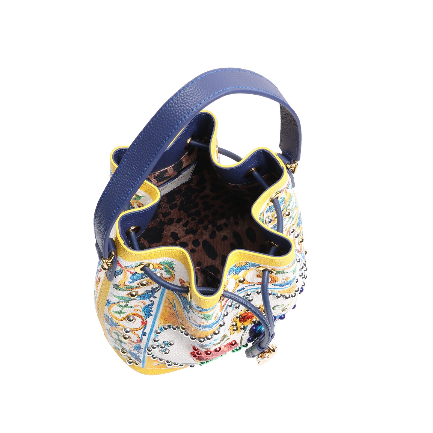 Saffiano Leather Painted Leather Buckle Bag