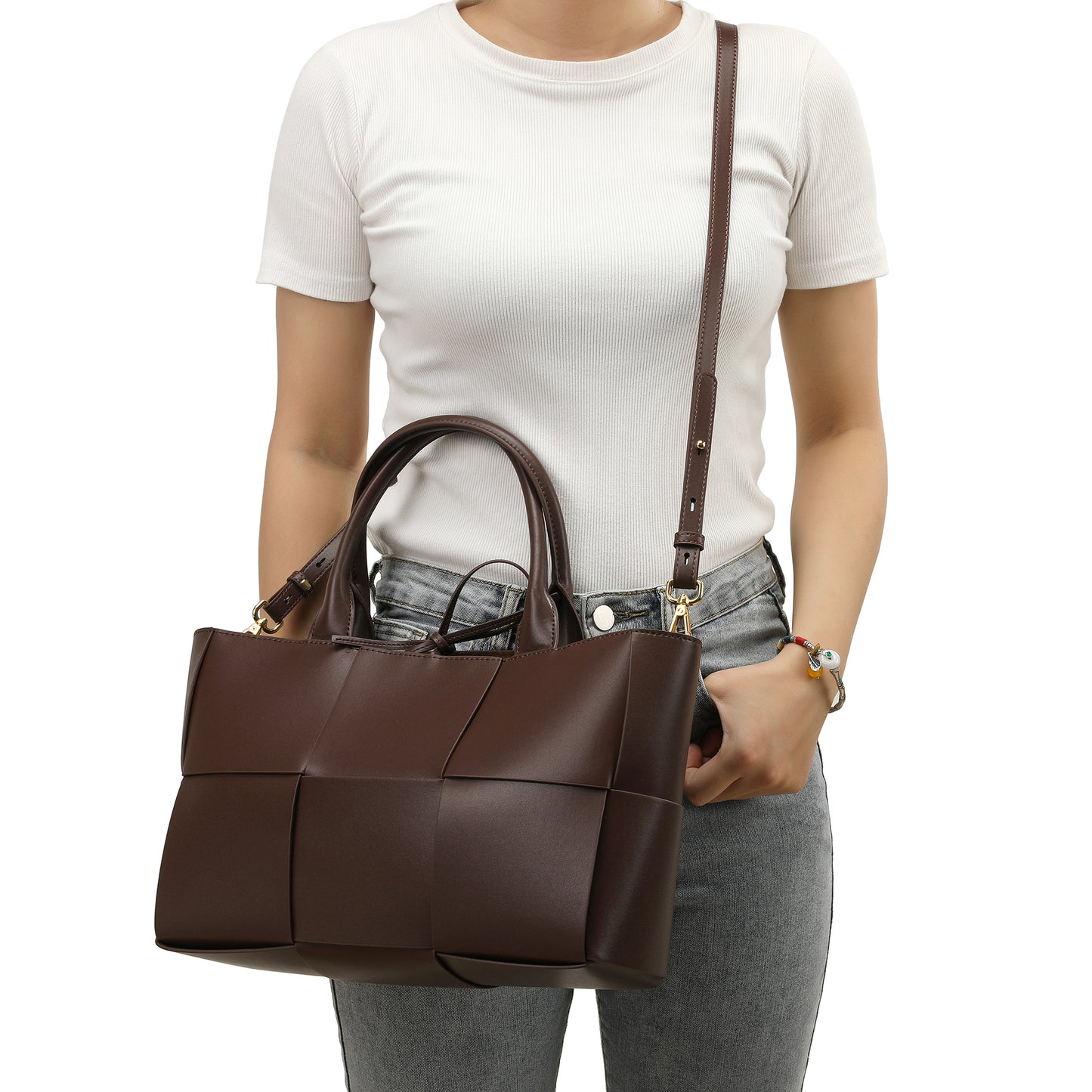 Tiffany & Fred Woven Smooth Leather Tote Bag