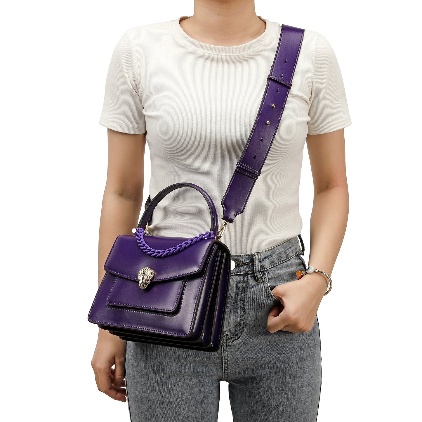 Tiffany & Fred Smooth Leather Top-Handle Crossbody