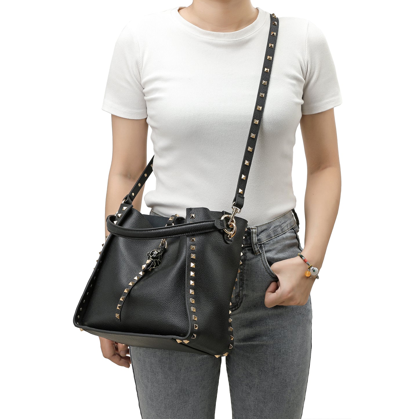 Full-Grain Leather Hobo/ Shoulder Bag