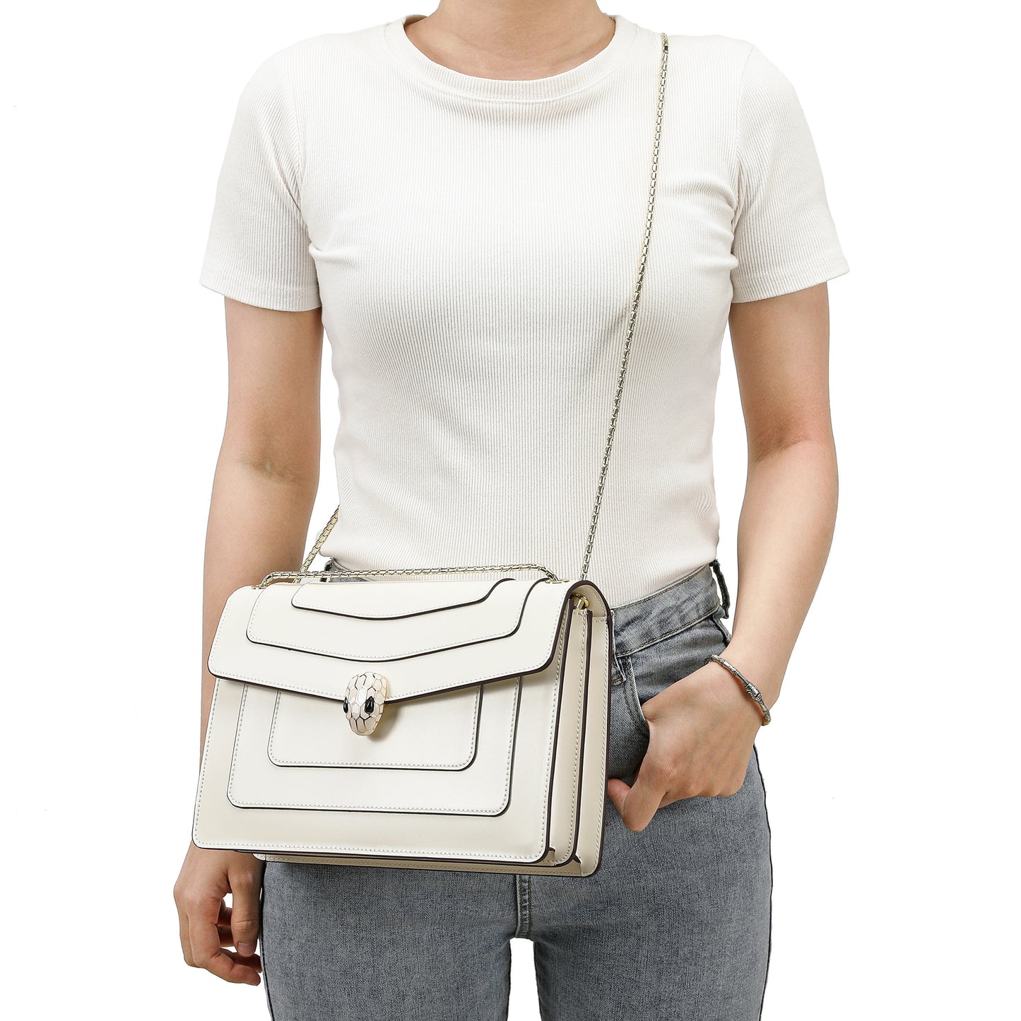 Tiffany & Fred Smooth Leather Foldover Crossbody/Shoulder Bag