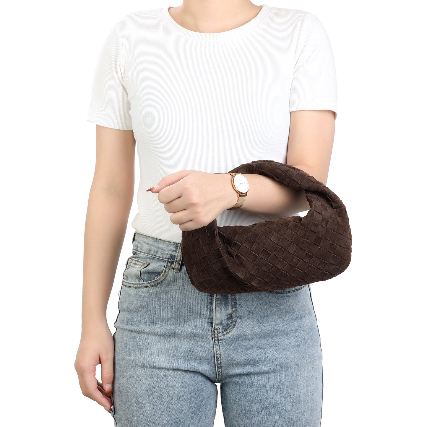 Hand-Woven Lamb Suede Pouch