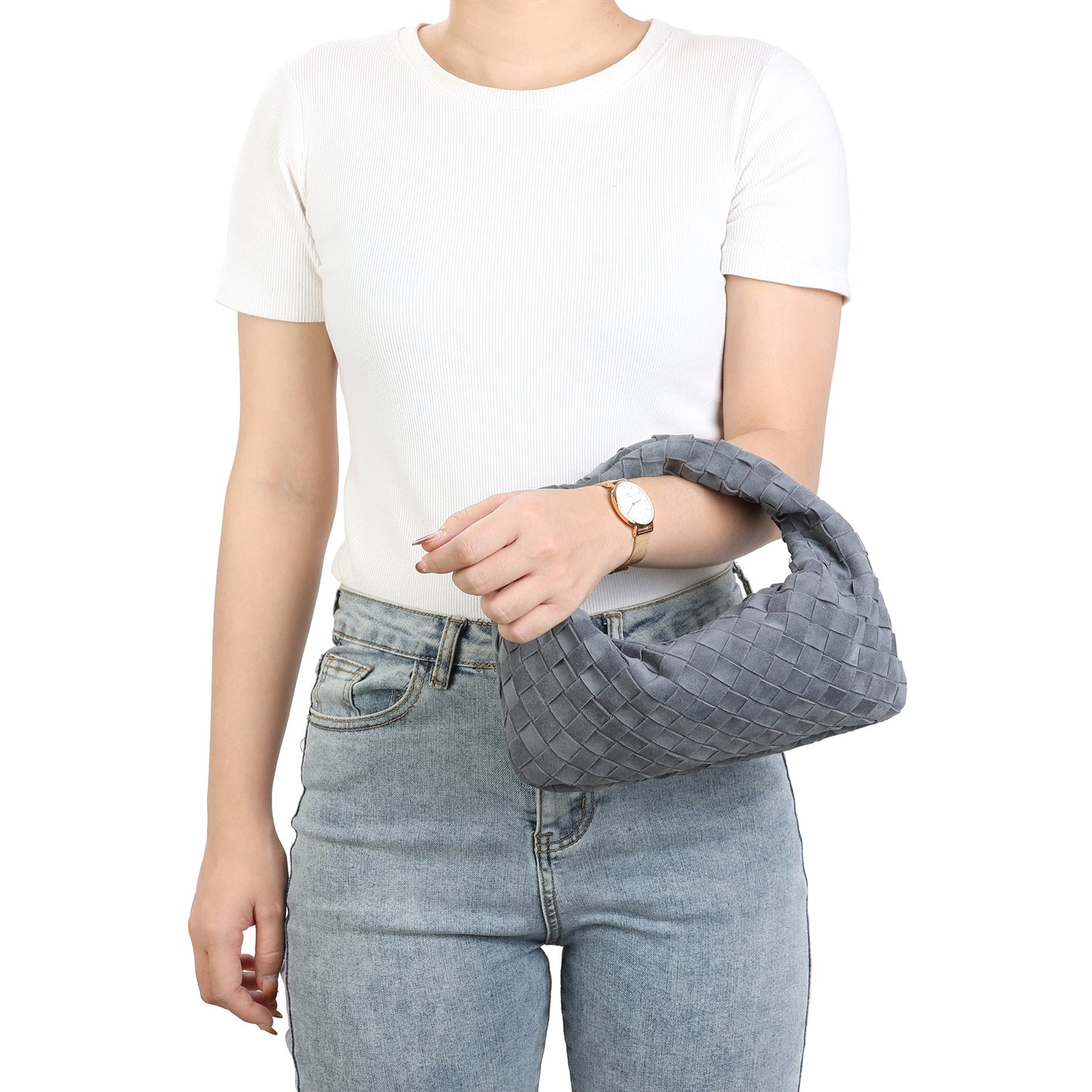 Hand-Woven Lamb Suede Pouch