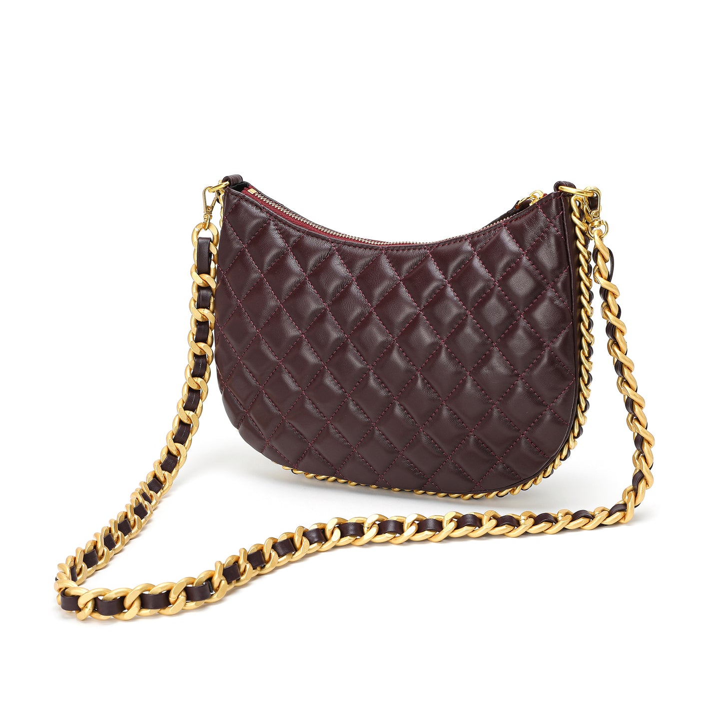 Tiffany & Fred Quilted Sheepskin Leather Crossbody Bag