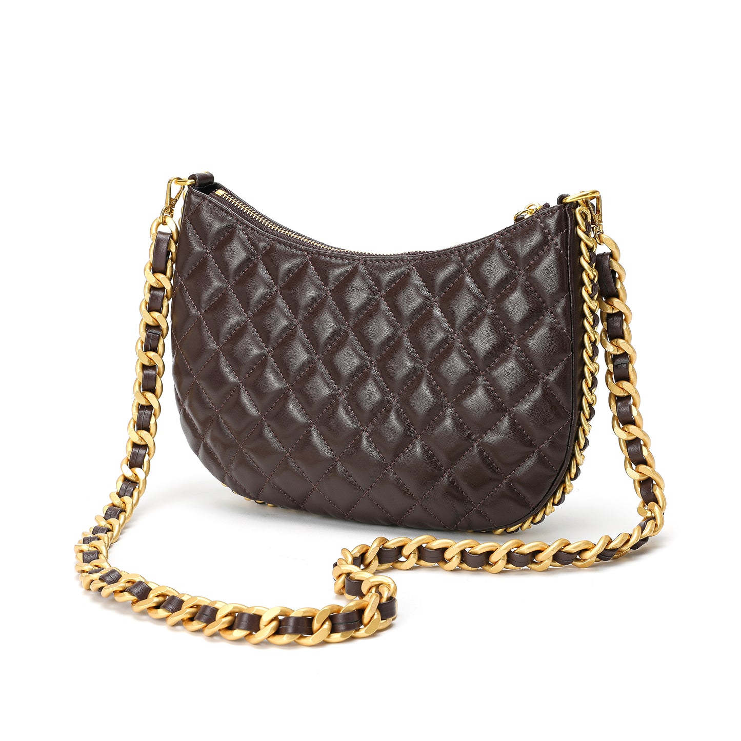 Tiffany & Fred Quilted Sheepskin Leather Crossbody Bag