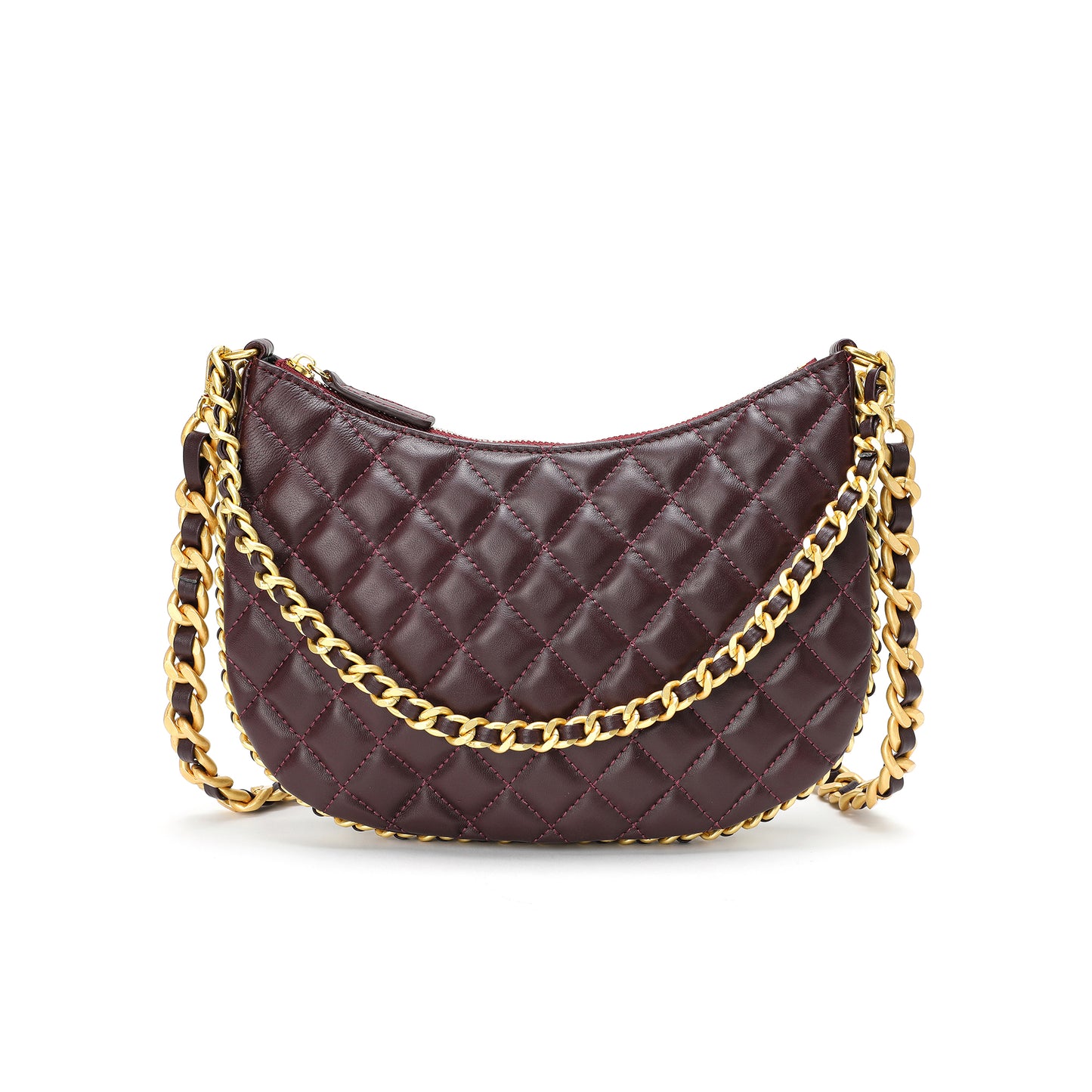 Tiffany & Fred Quilted Sheepskin Leather Crossbody Bag