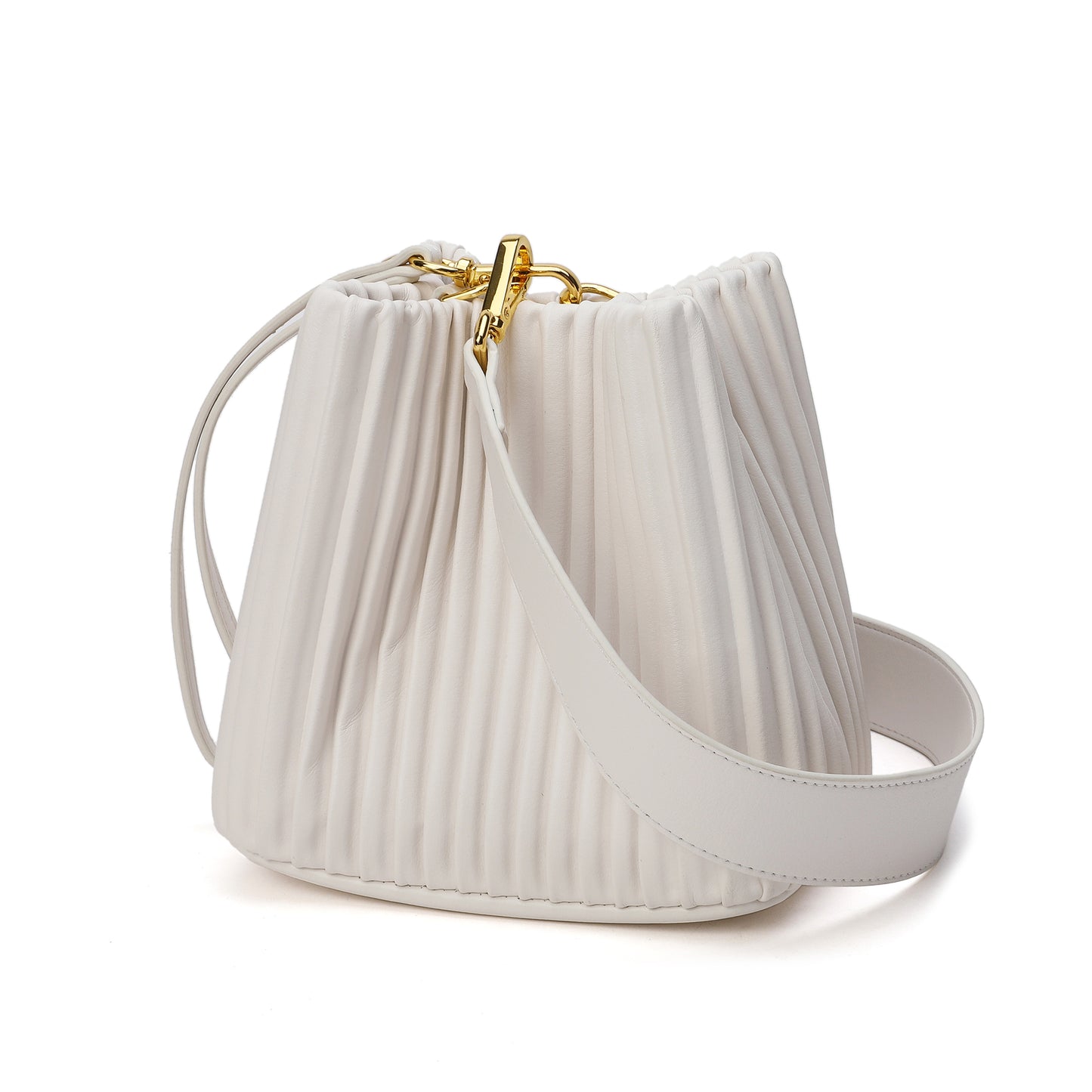 Tiffany & Fred Pleated Leather Shoulder Bag