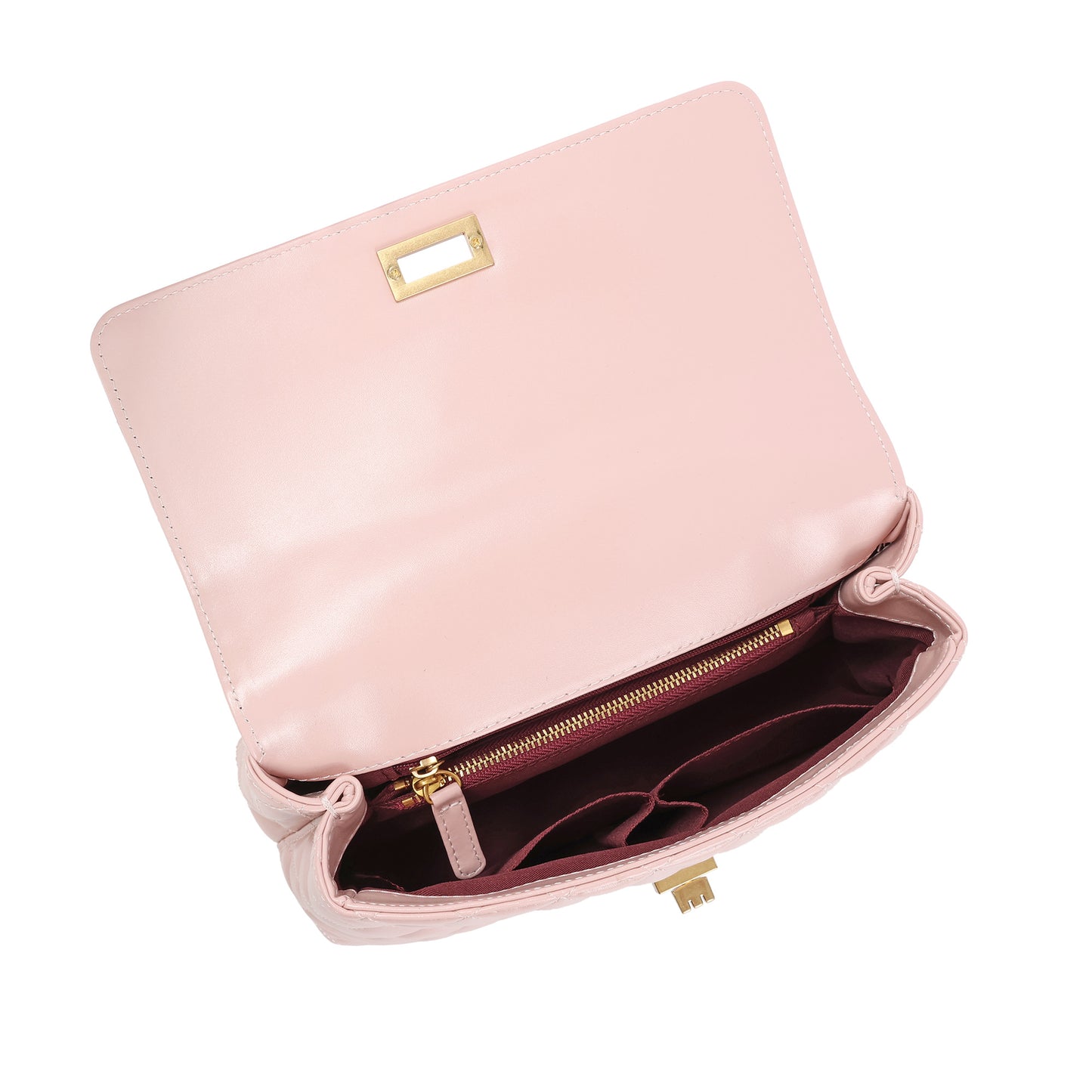 Elegant Quilted Top Handle Bag with Chain Strap