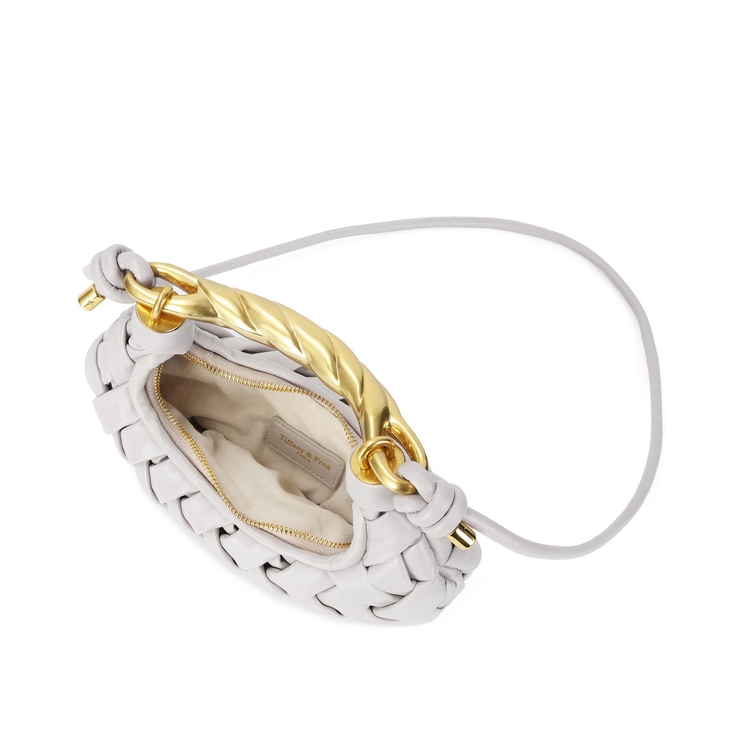 Braided Handle Mini Crescent Bag