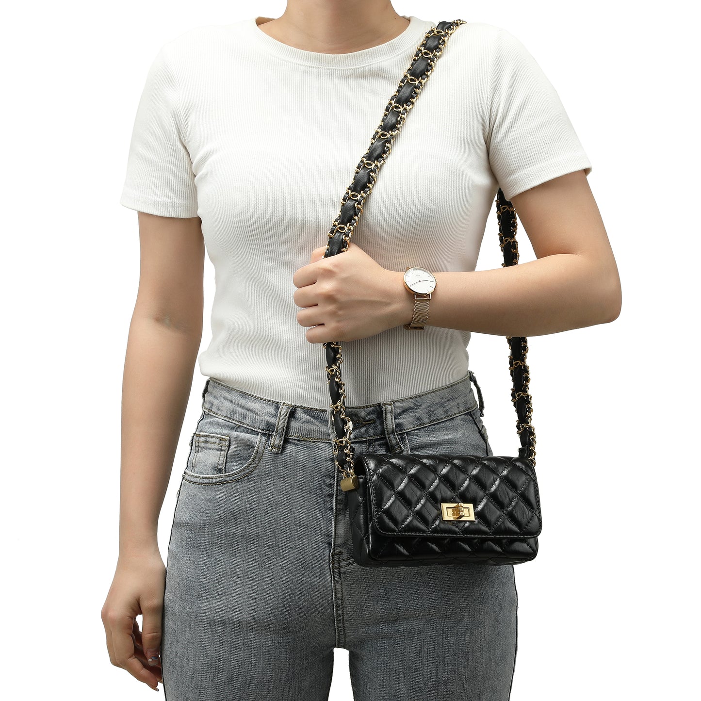 Small Quilted Sheepskin Shoulder Bag