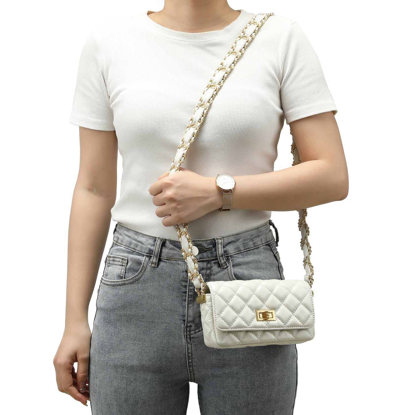 Small Quilted Sheepskin Shoulder Bag