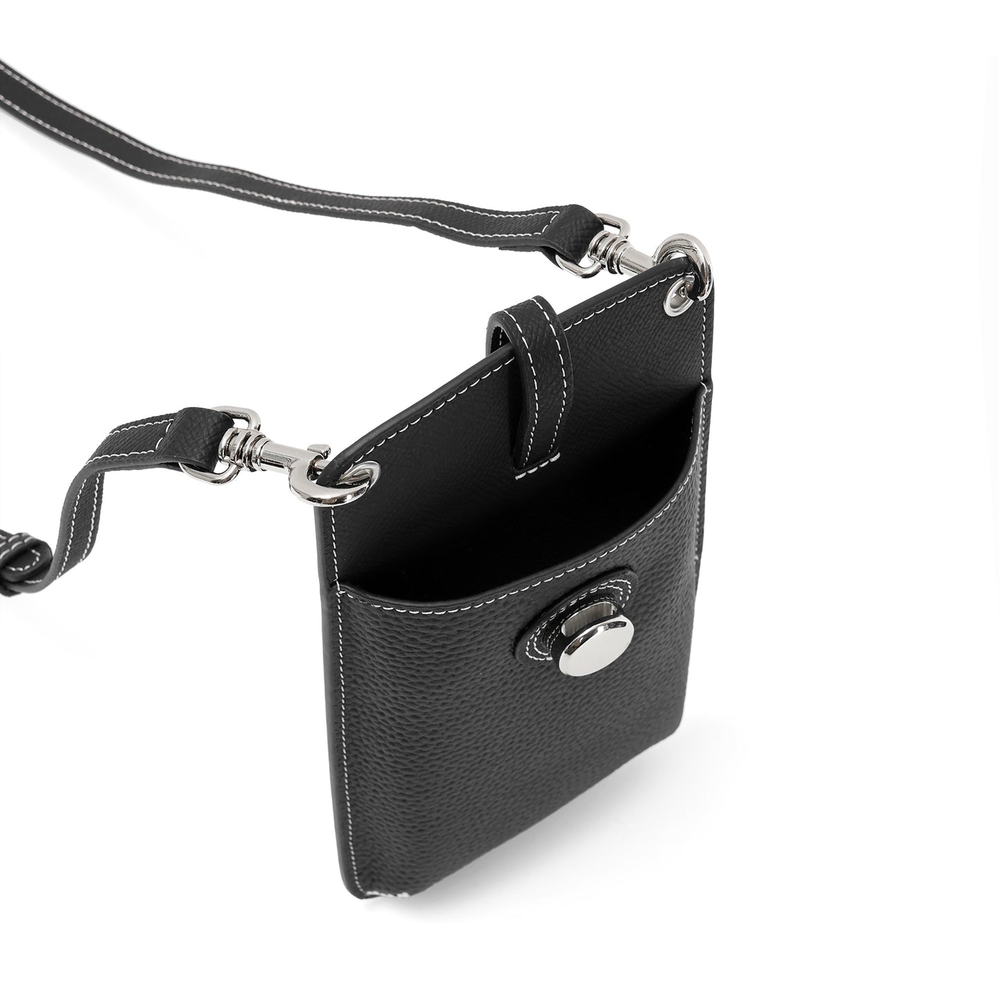 Two-Tone Leather Phone Crossbody Bag