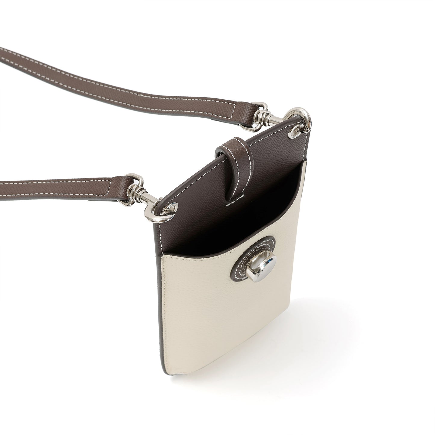 Two-Tone Leather Phone Crossbody Bag