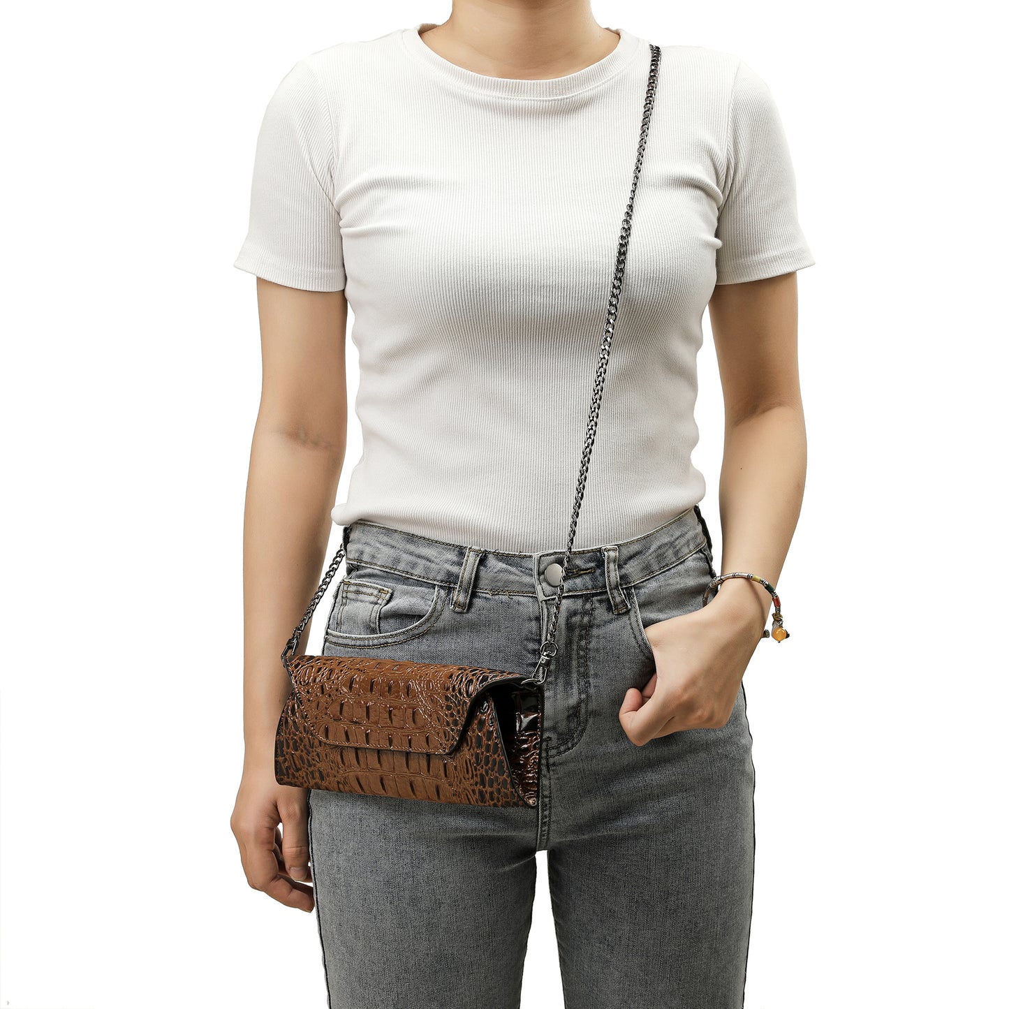Tiffany & Fred Alligator Embossed Leather Wallet/ Clutch
