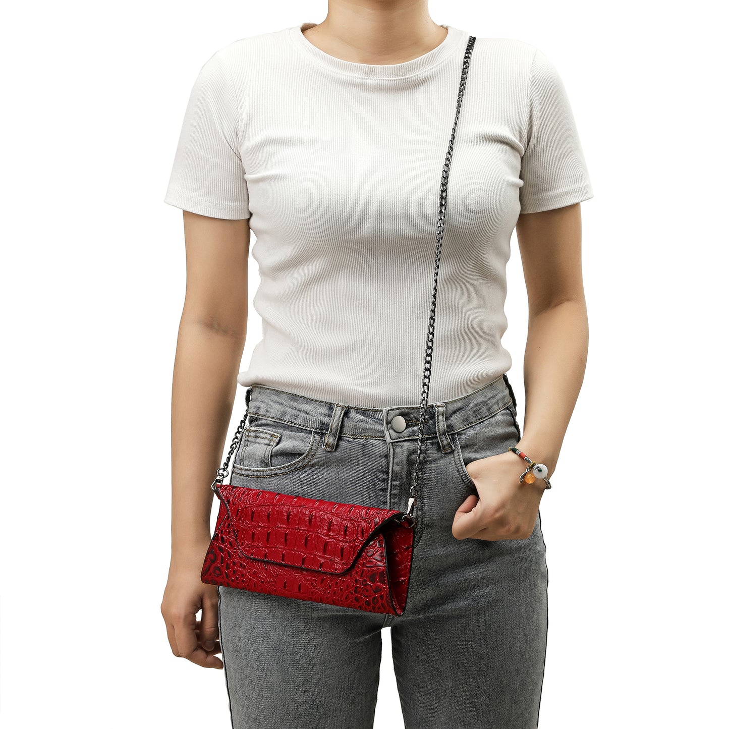 Tiffany & Fred Alligator Embossed Leather Wallet/ Clutch