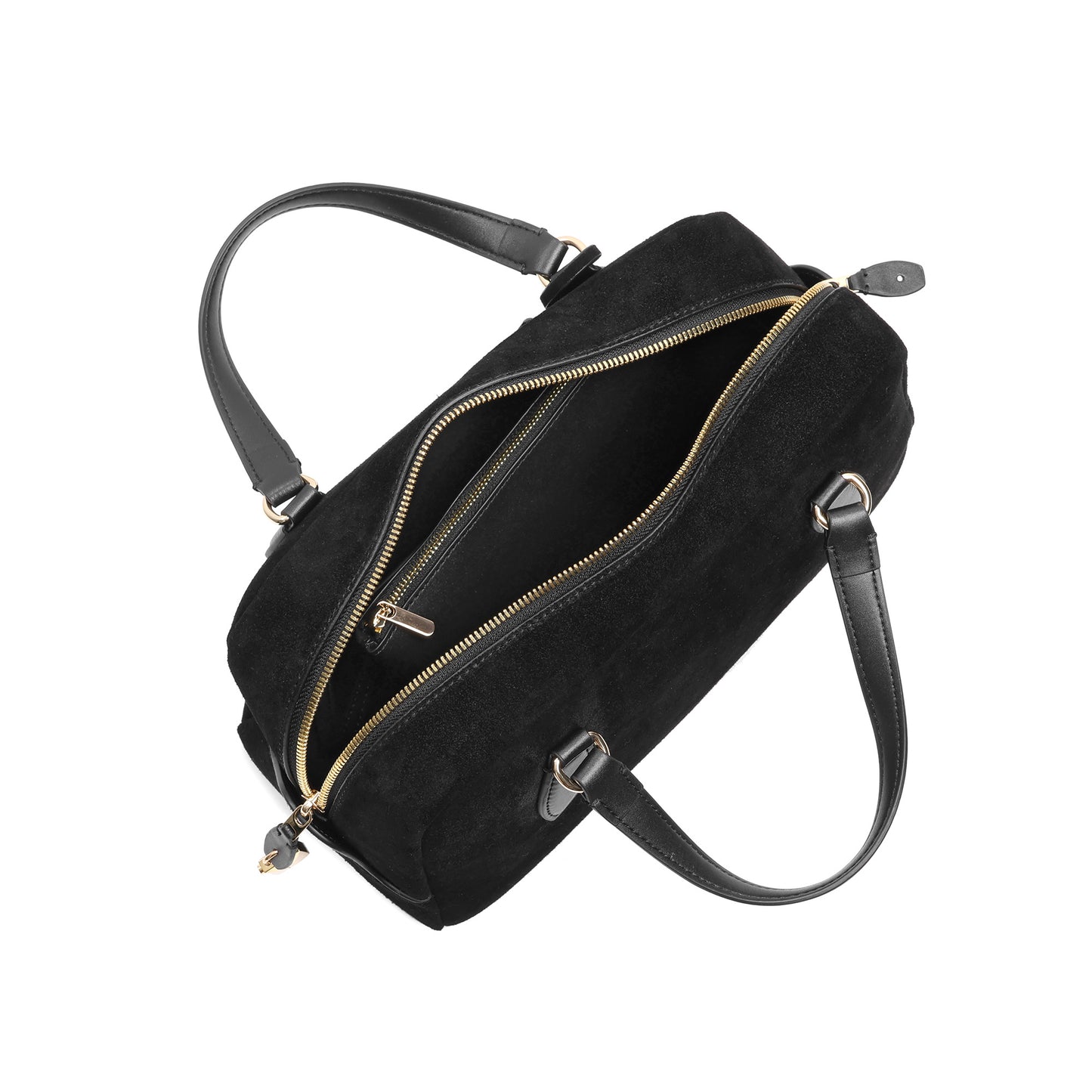 Classic Suede Leather Top Handle Satchel