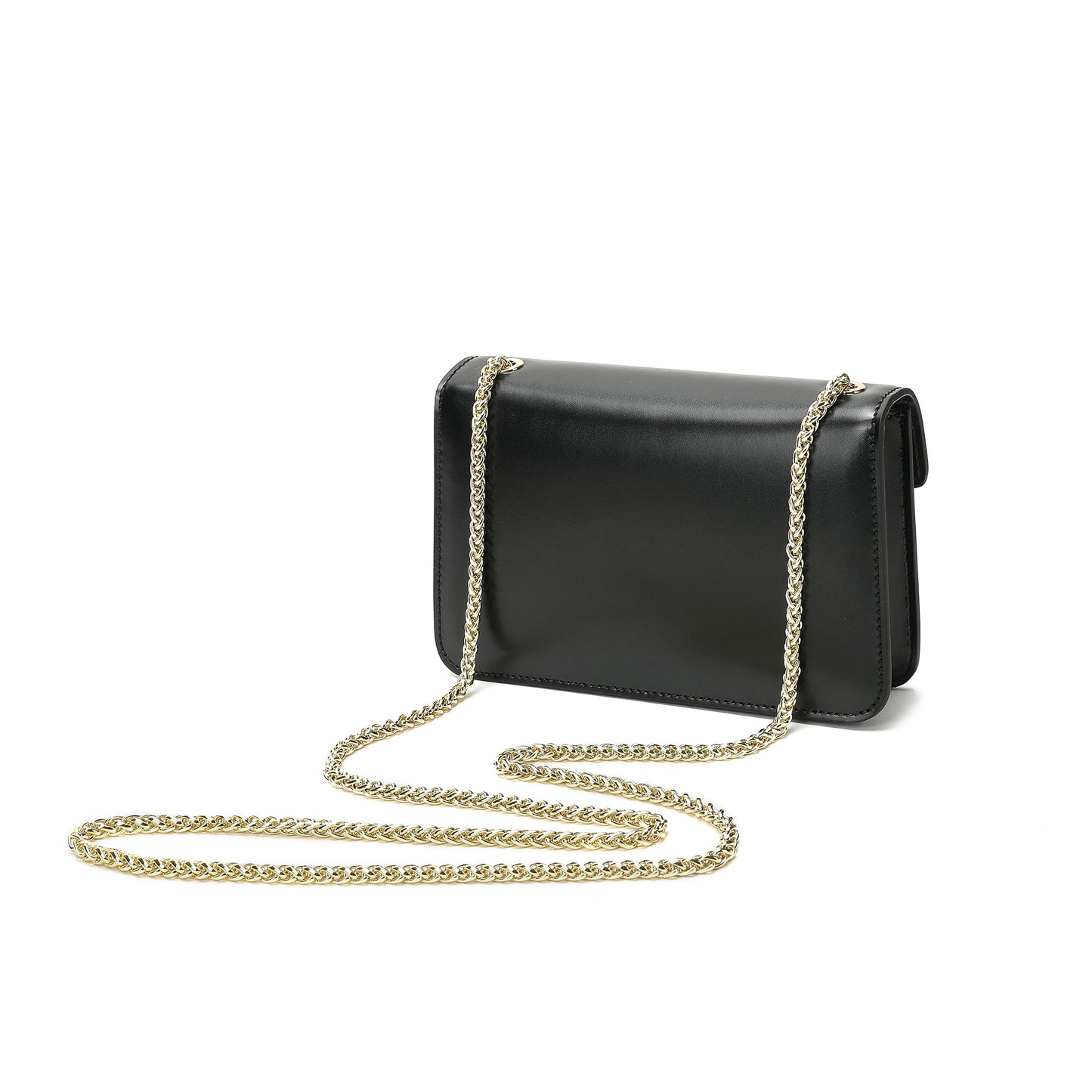 Smooth Leather Foldover Shoulder Bag
