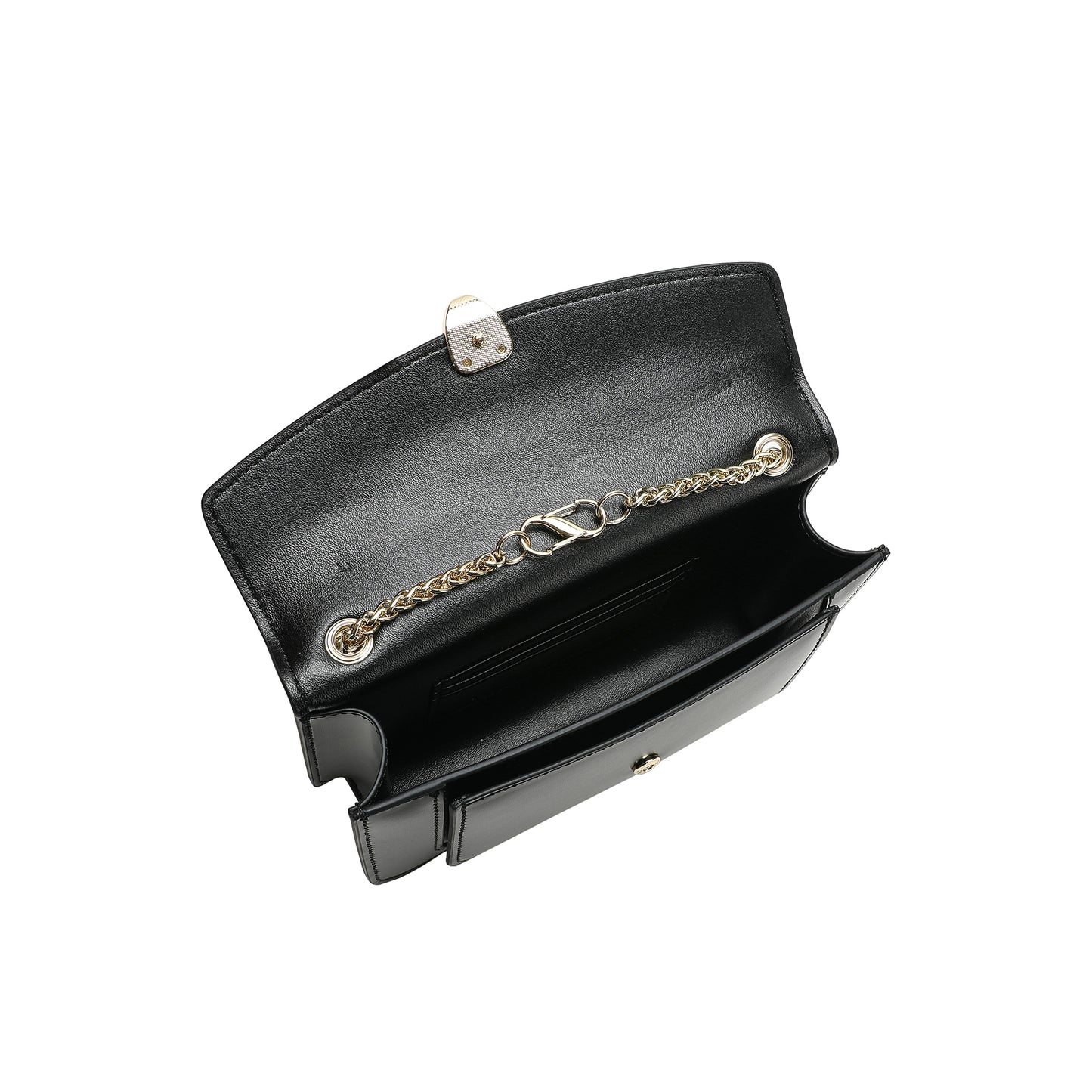 Smooth Leather Foldover Shoulder Bag
