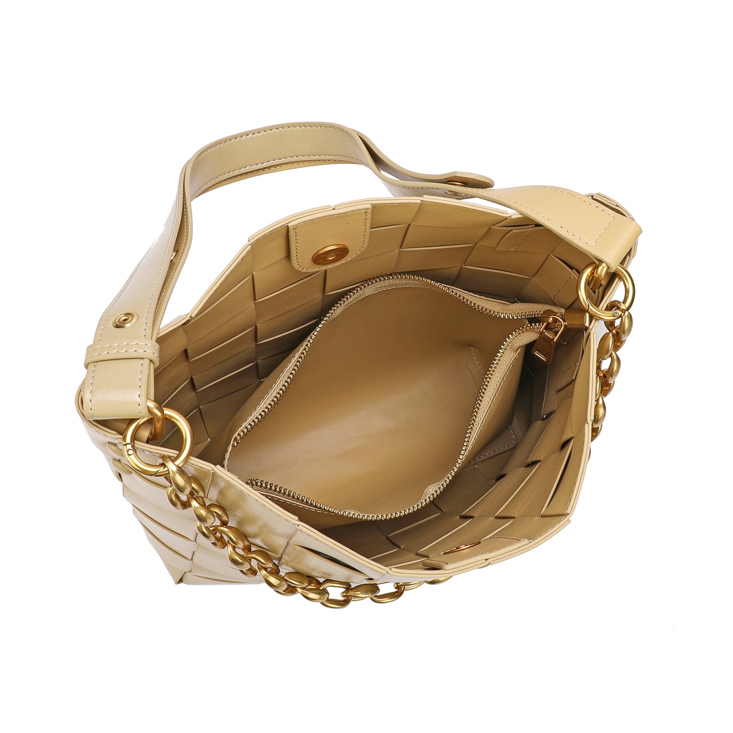 Tiffany & Fred Smooth Woven Leather Shoulder Bag