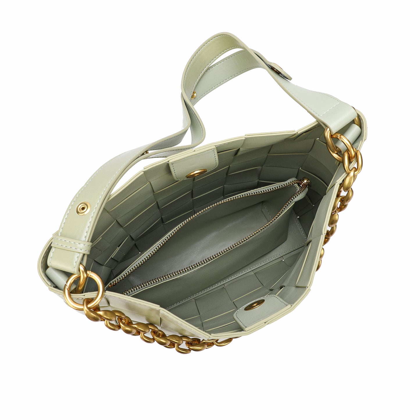 Tiffany & Fred Smooth Woven Leather Shoulder Bag