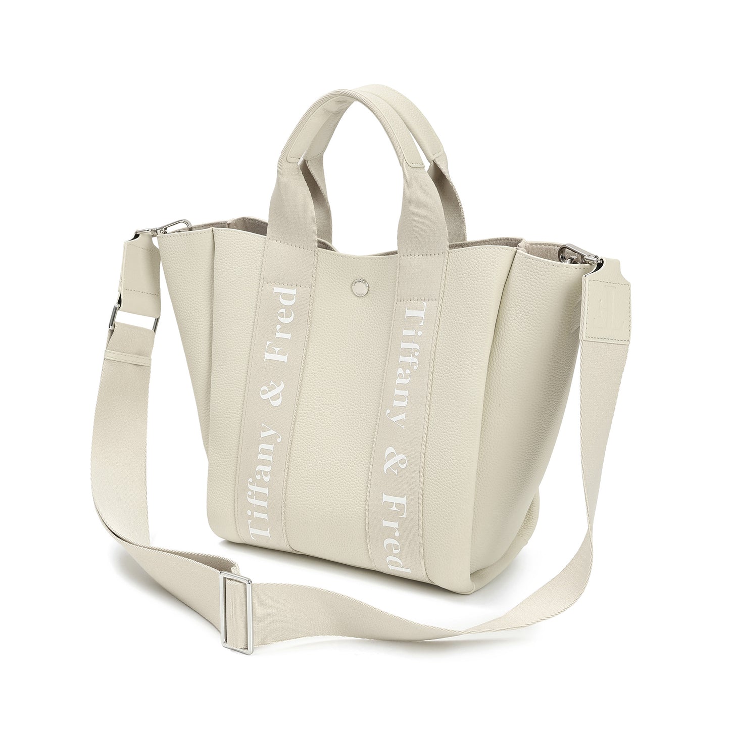 Pebbled Leather Mini Tote with Logo Webbing Strap