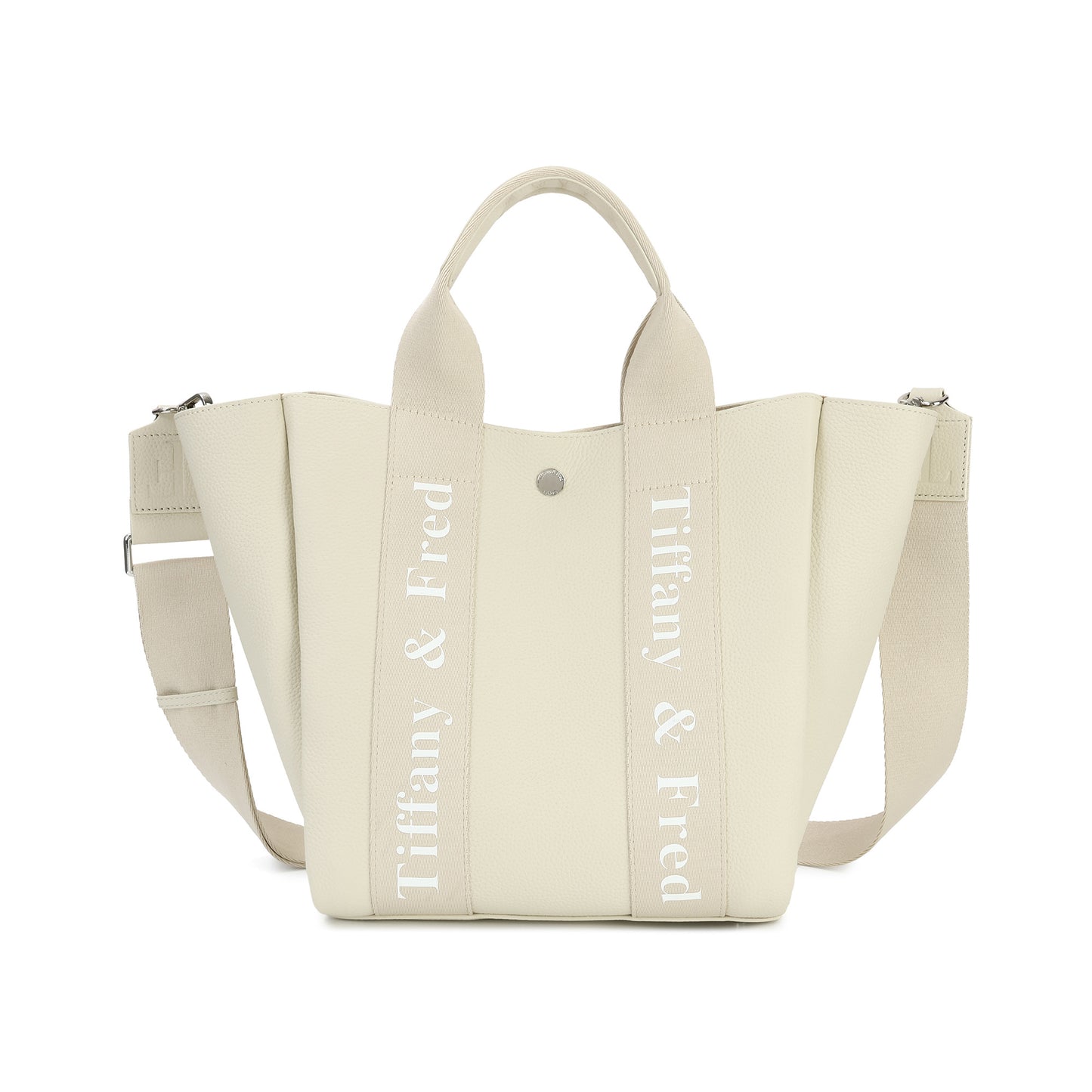 Pebbled Leather Mini Tote with Logo Webbing Strap