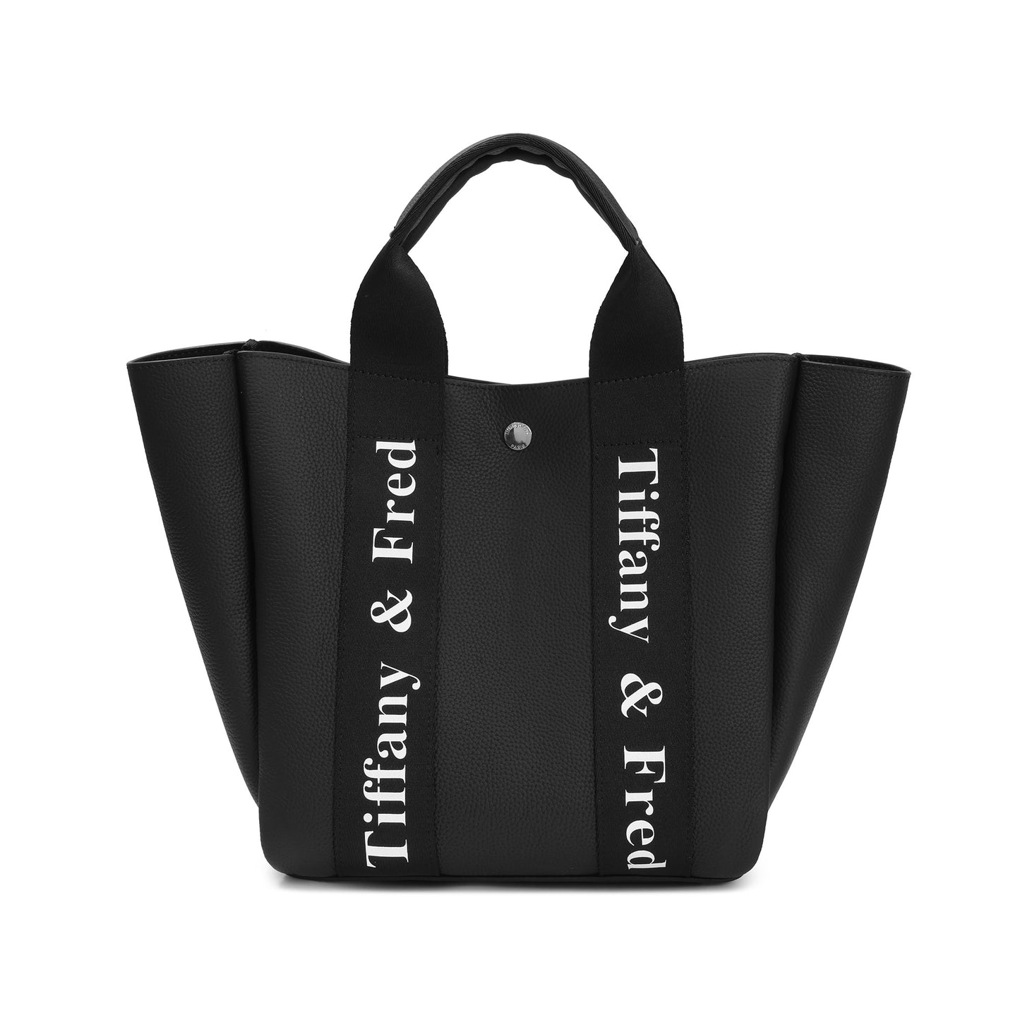 Pebbled Leather Mini Tote with Logo Webbing Strap