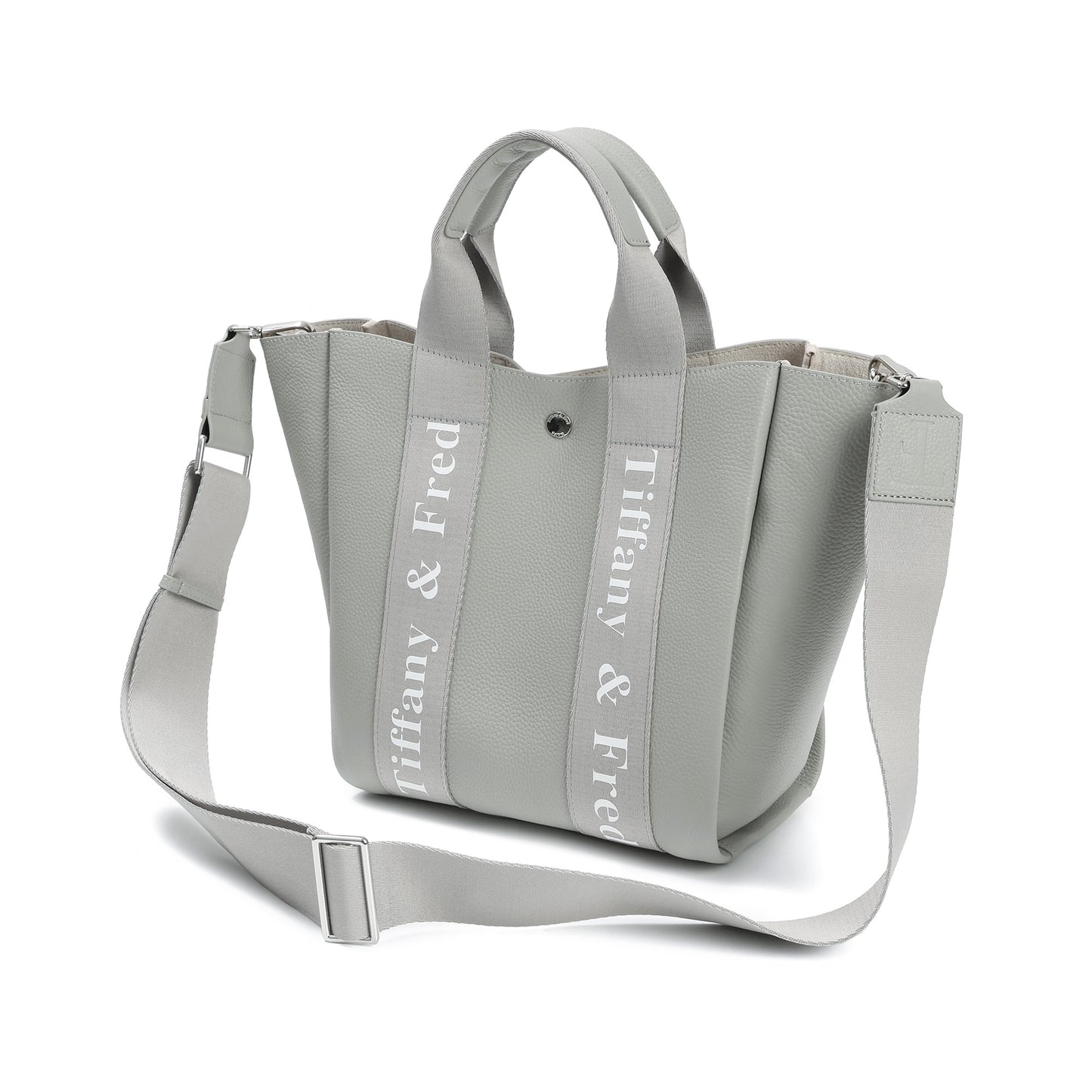 Pebbled Leather Mini Tote with Logo Webbing Strap