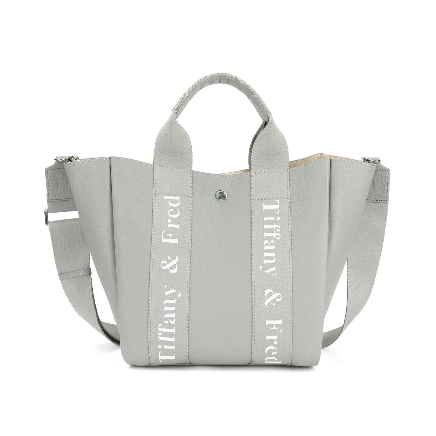 Pebbled Leather Mini Tote with Logo Webbing Strap