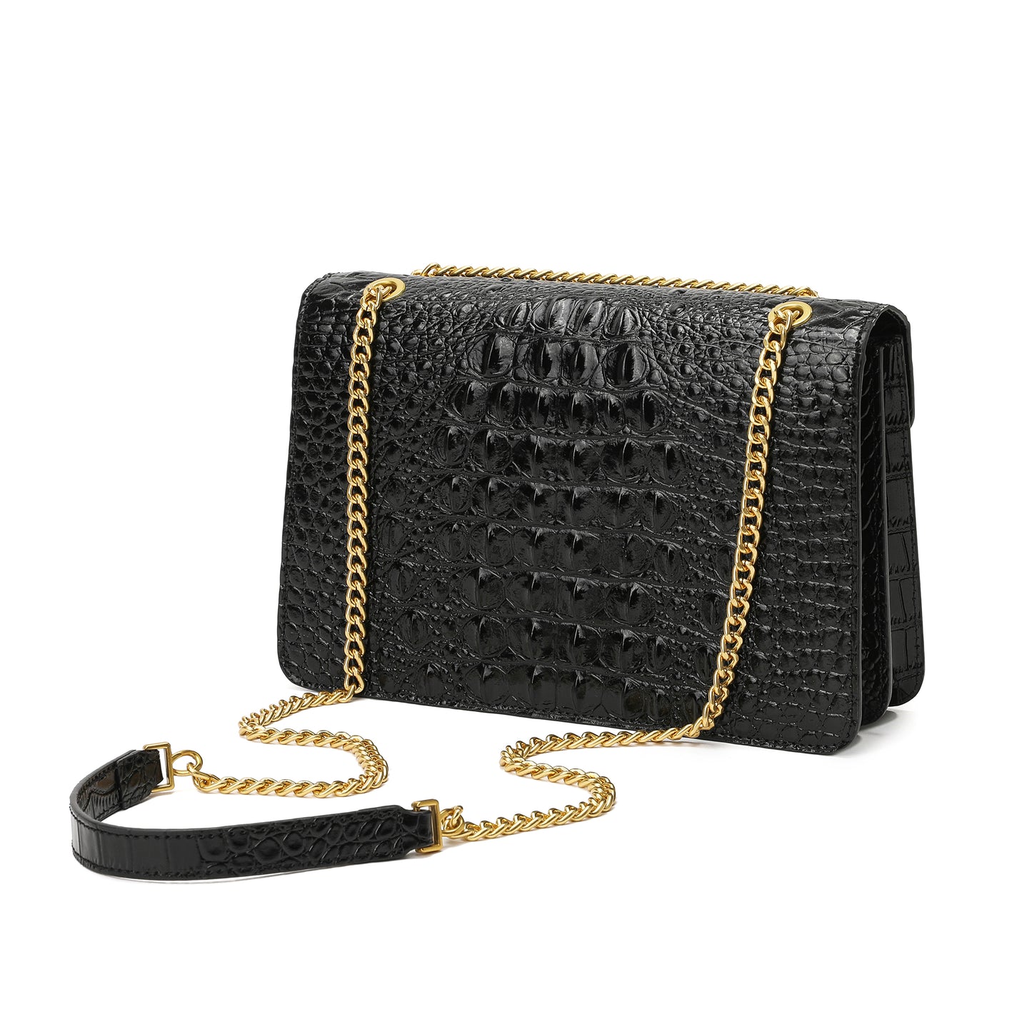 Tiffany & Fred Alligator Embossed Leather Shoulder Bag