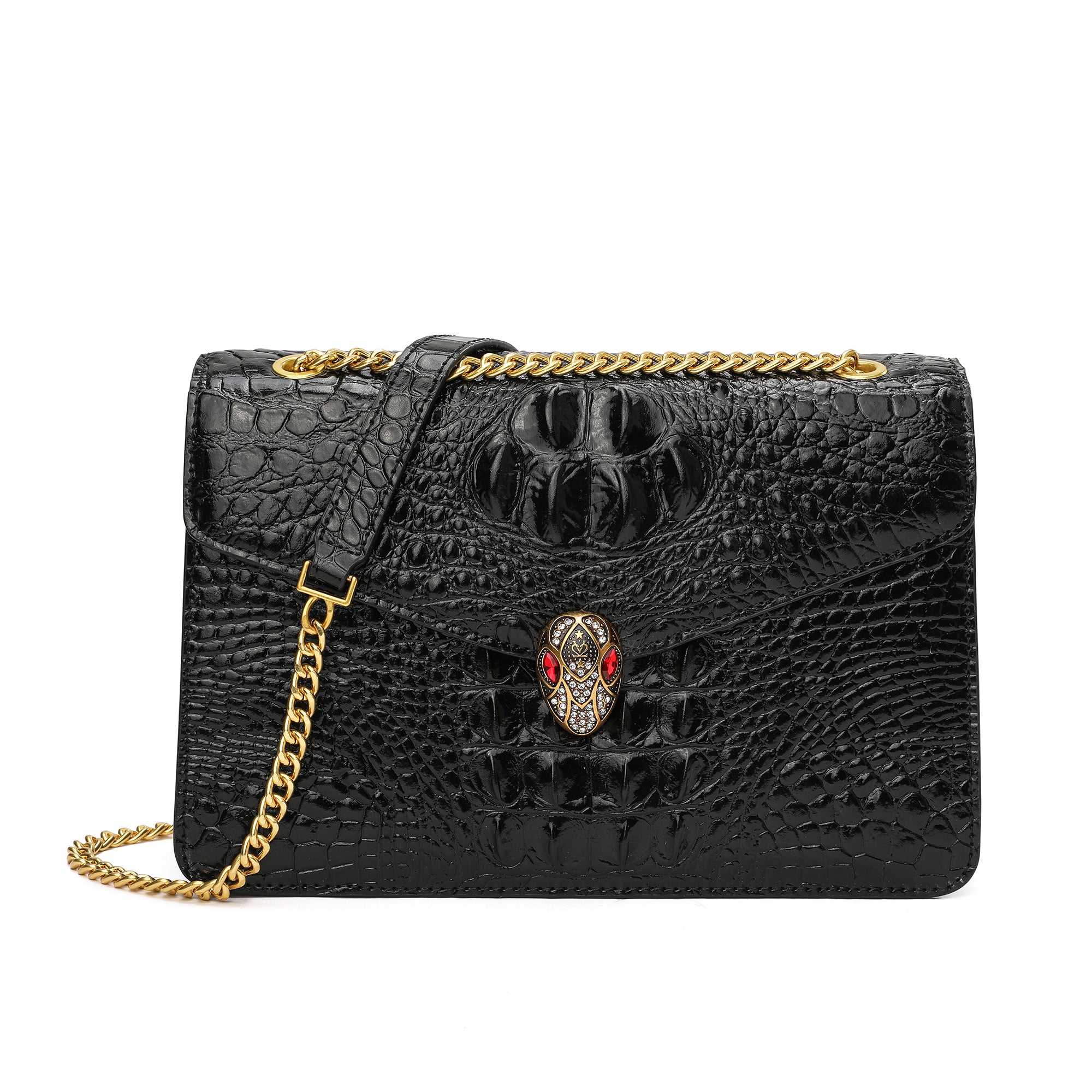 Tiffany & Fred Alligator Embossed Leather Satchel/Shoulder Bag