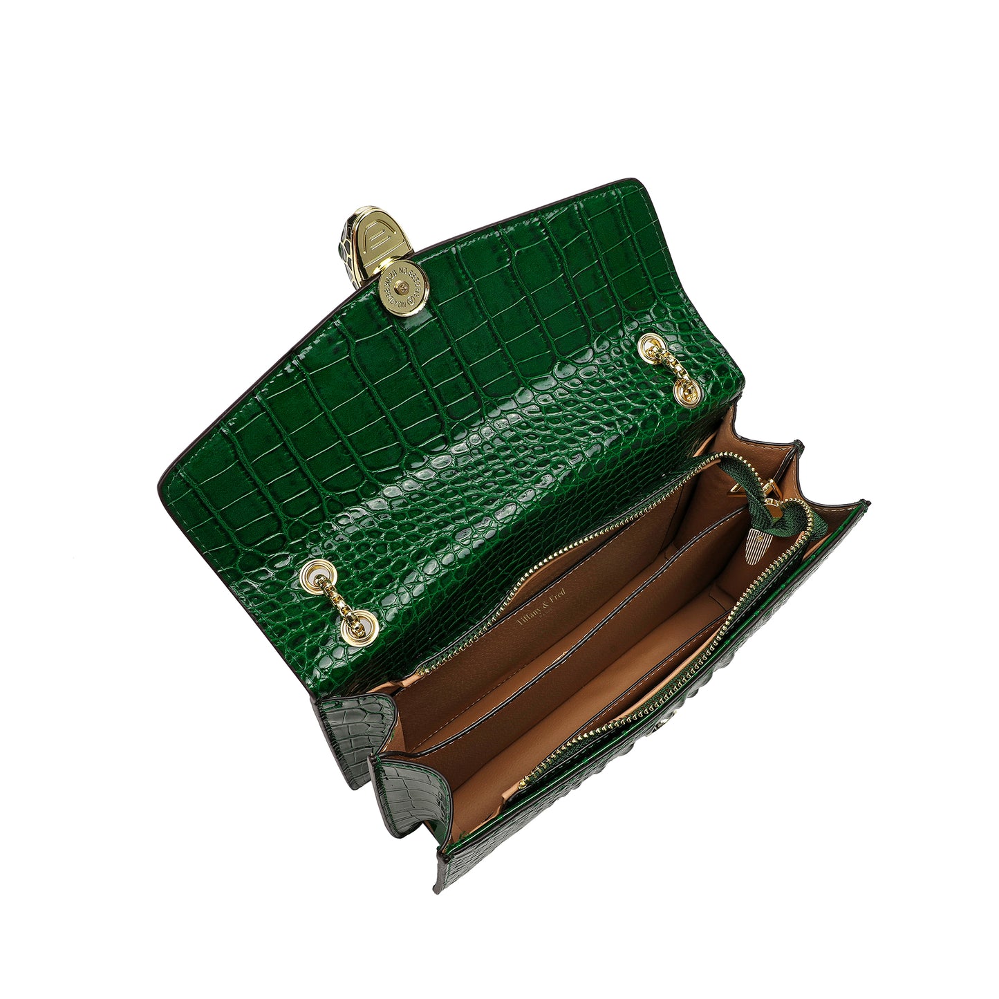 Tiffany & Fred Alligator Embossed Leather Shoulder Bag