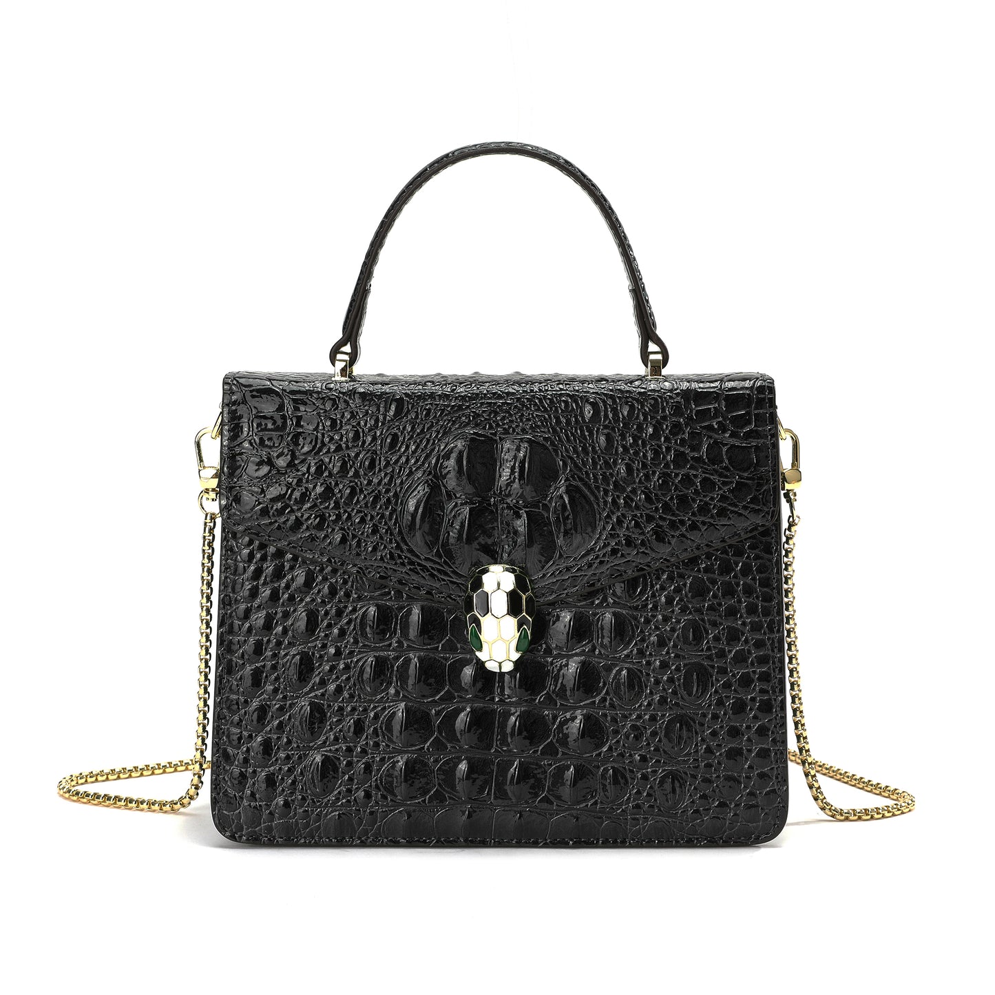 Tiffany & Fred Alligator Embossed Leather Top-handle Shoulder Bag