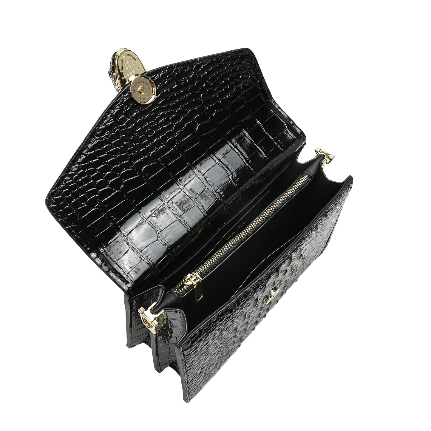 Tiffany & Fred Alligator Embossed Leather Top-handle Shoulder Bag