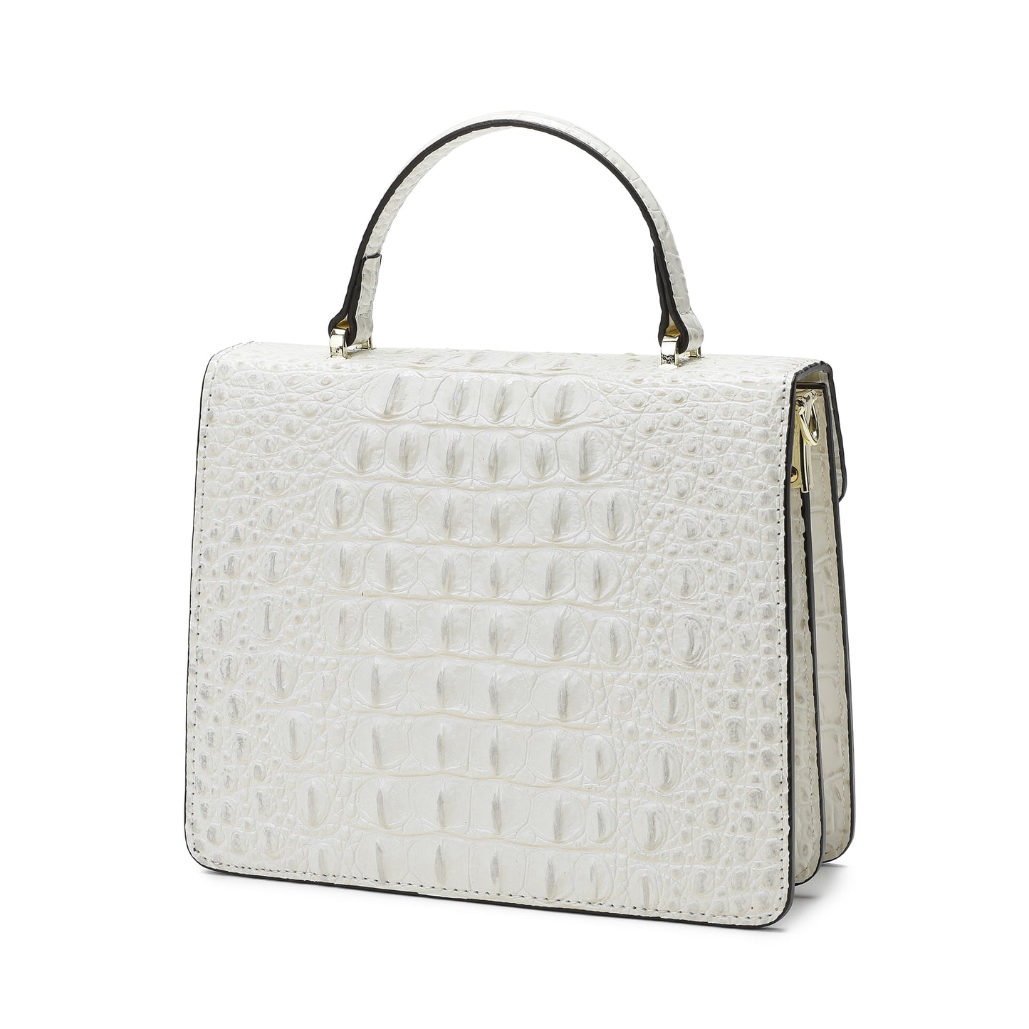 Tiffany & Fred Alligator Embossed Leather Top-handle Shoulder Bag