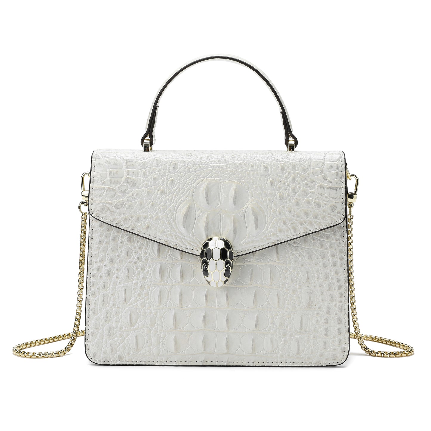 Tiffany & Fred Alligator Embossed Leather Top-handle Shoulder Bag