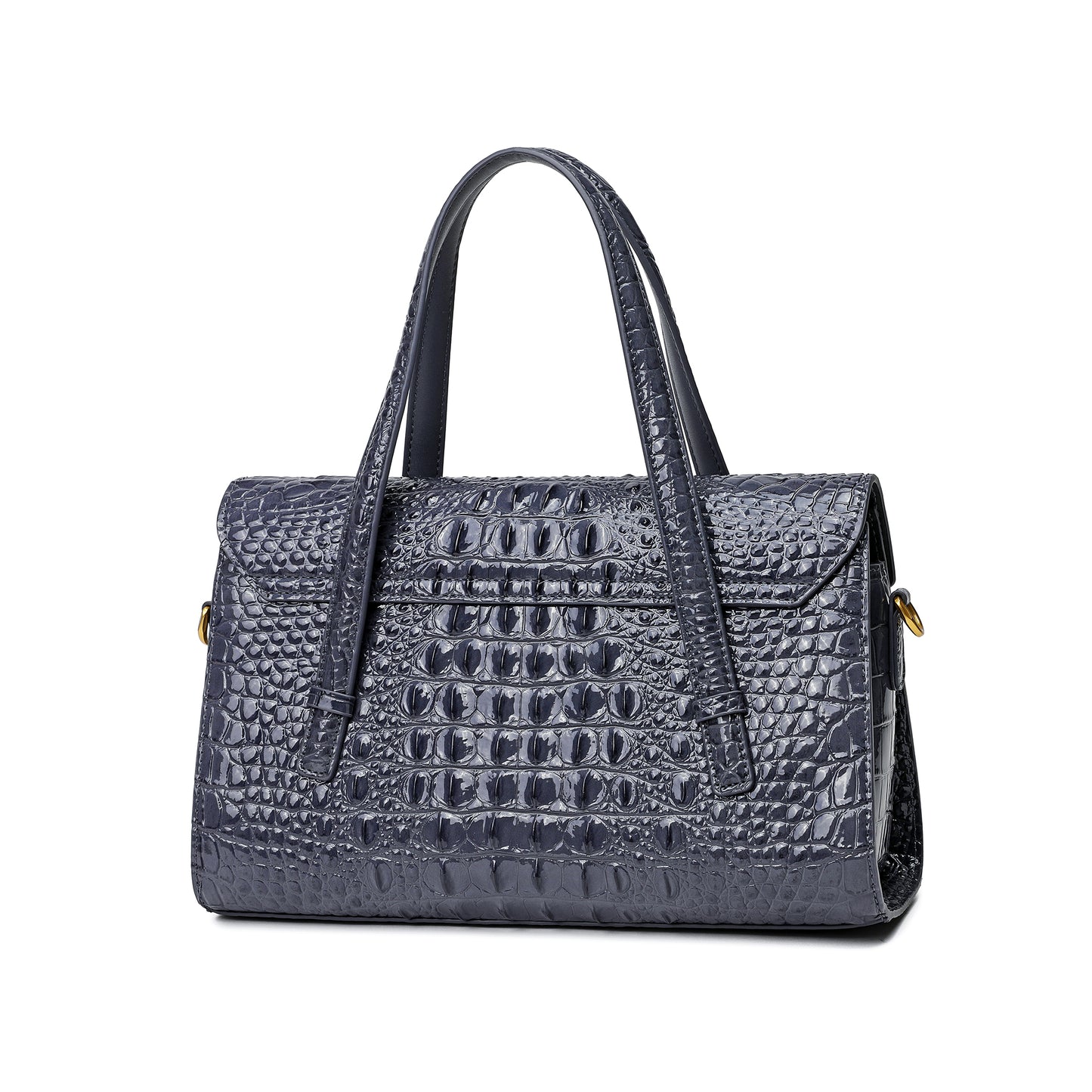 Tiffany & Fred Alligator Embossed Leather Satchel/Shoulder Bag