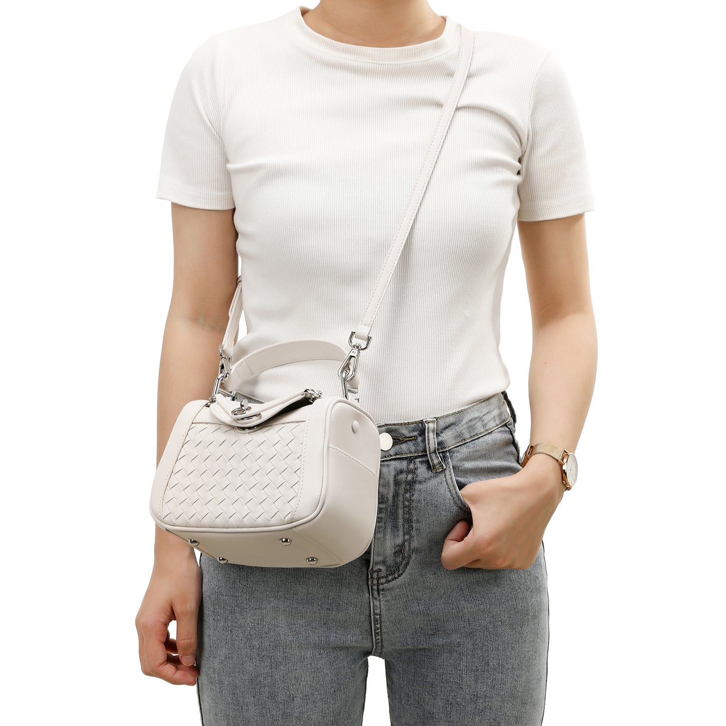Woven Leather Crossbody/ Shoulder Bag