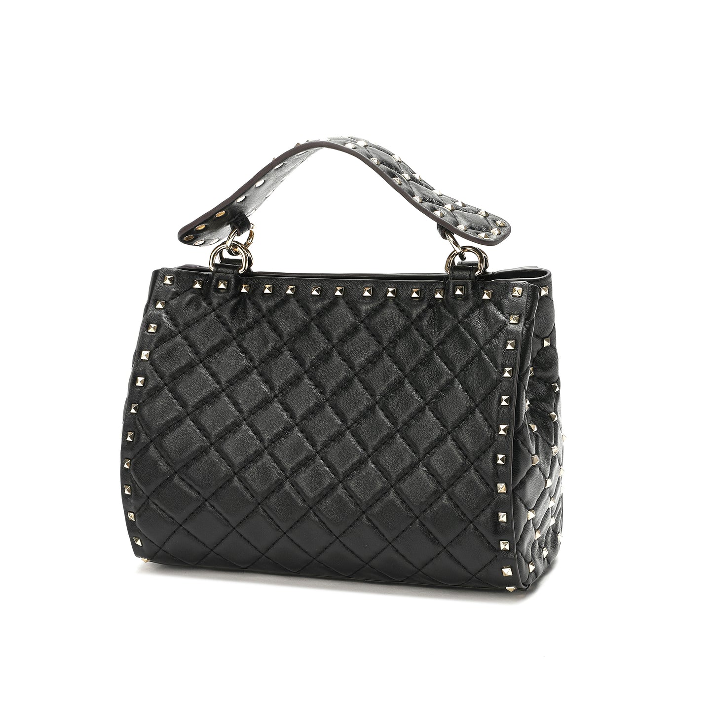 Tiffany & Fred Quilted & Studded Lambskin Leather Shoulder Bag
