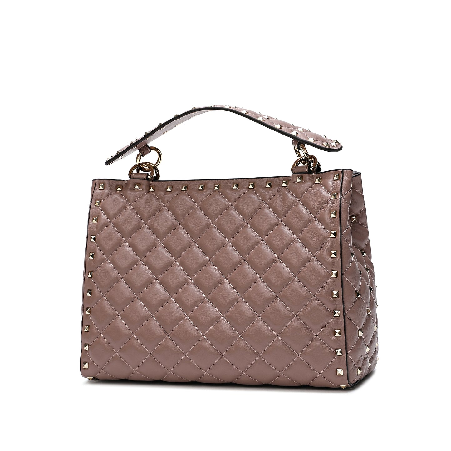 Tiffany & Fred Quilted & Studded Lambskin Leather Shoulder Bag