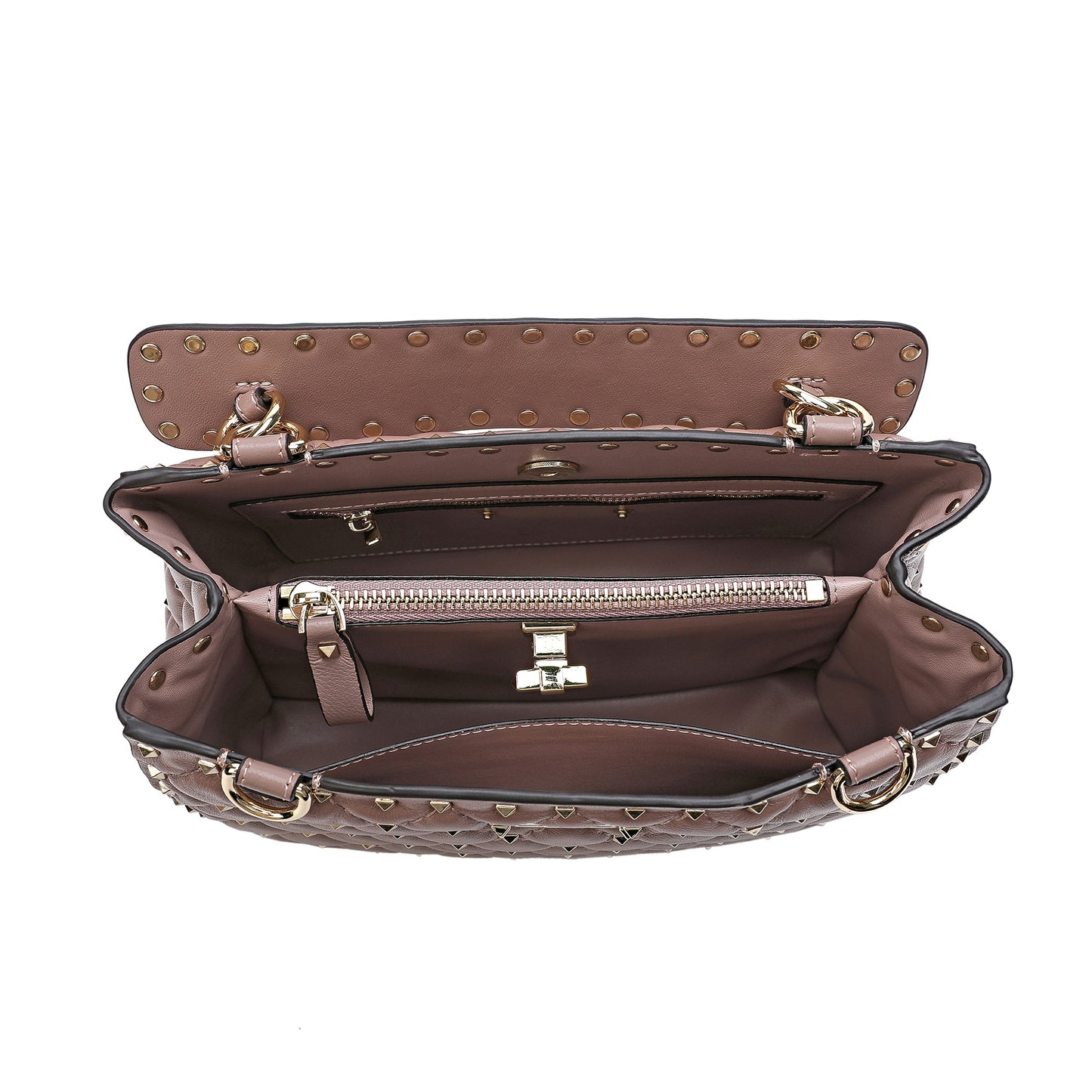 Tiffany & Fred Quilted & Studded Lambskin Leather Shoulder Bag
