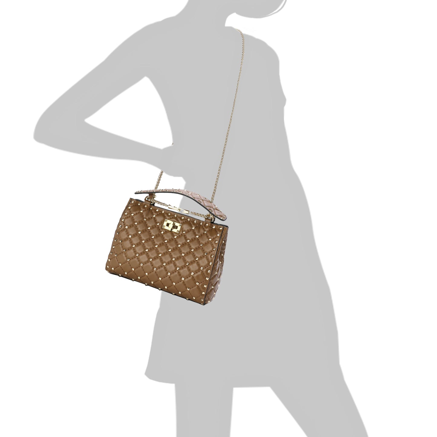 Tiffany & Fred Quilted & Studded Lambskin Leather Shoulder Bag